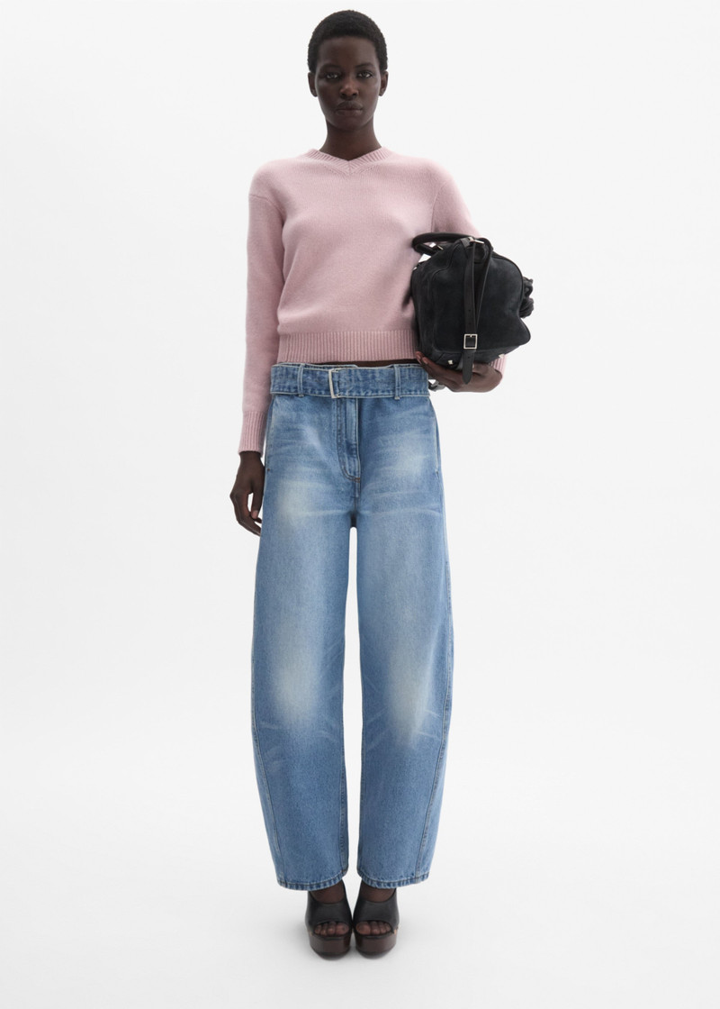MAGDA BUTRYM Cashmere V-neck sweater in light pink outlook