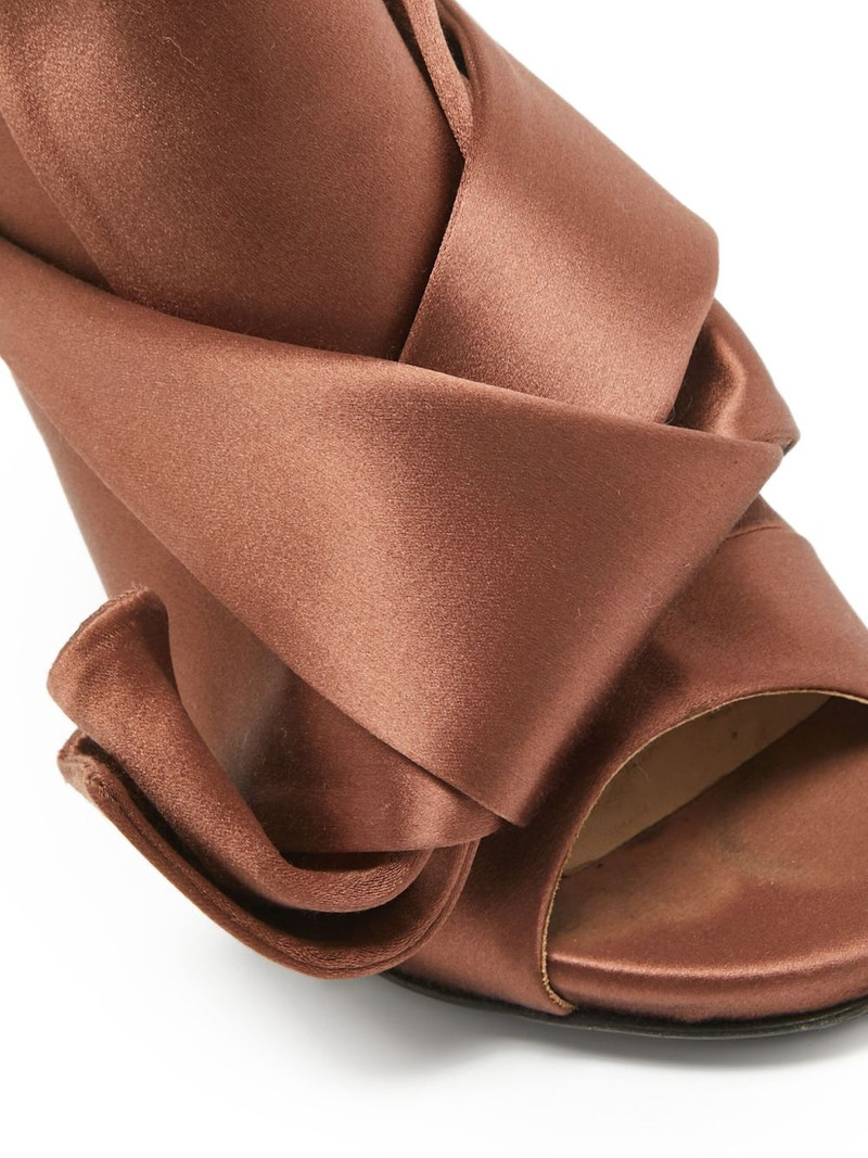 120mm knotted satin sandals 6