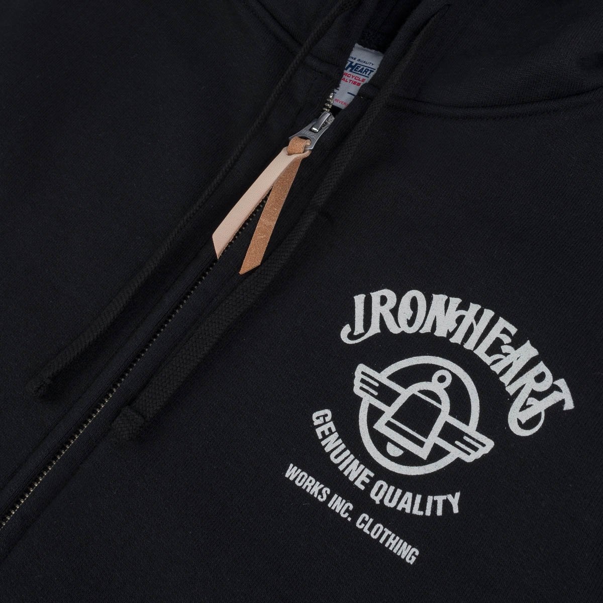IHSW-65-BLK Printed 14oz Ultra Heavyweight Loopwheel Cotton Zippered Hoodie - Black - 8