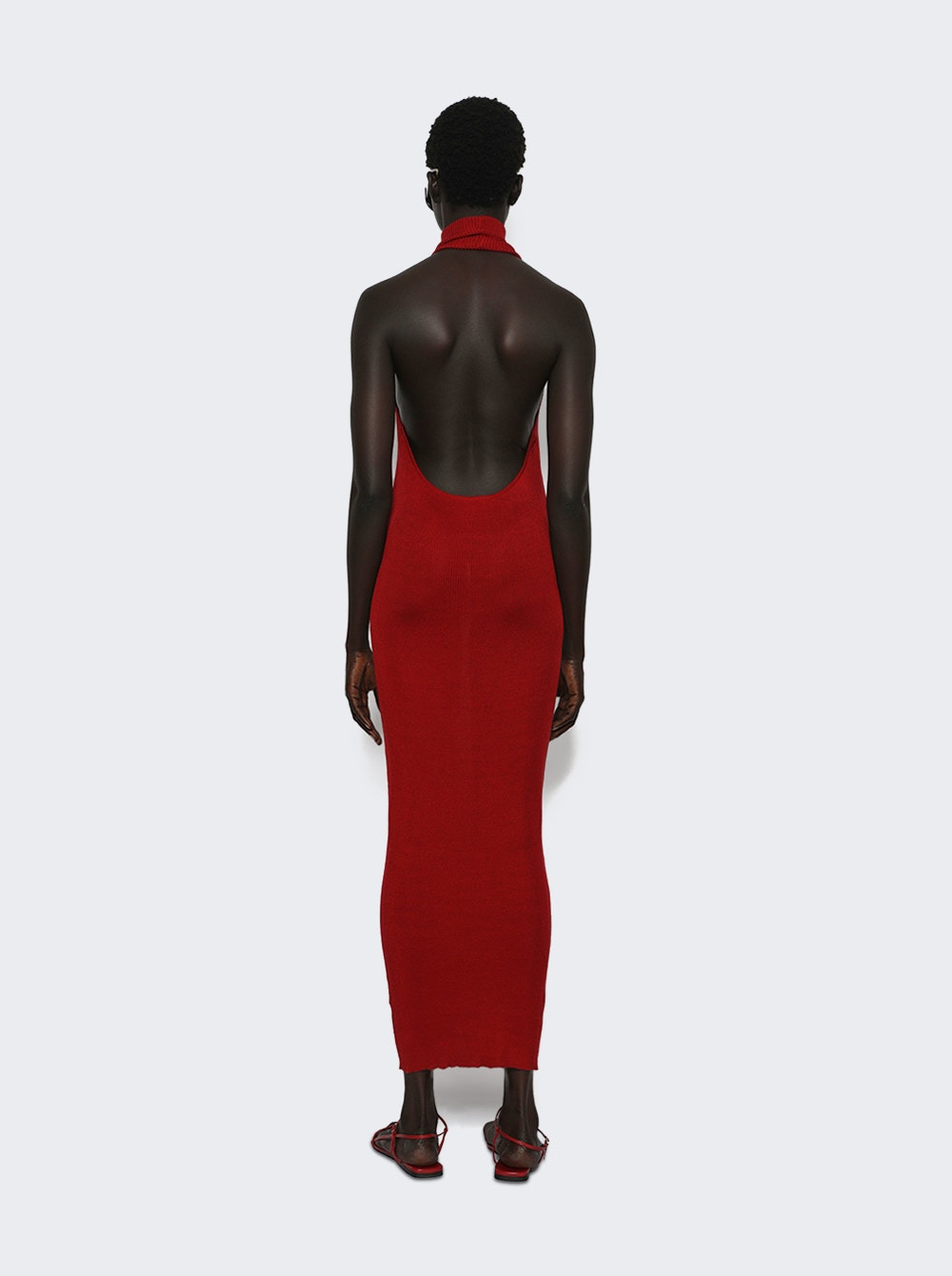 Turtleneck Midi Dress Bordeaux - 4