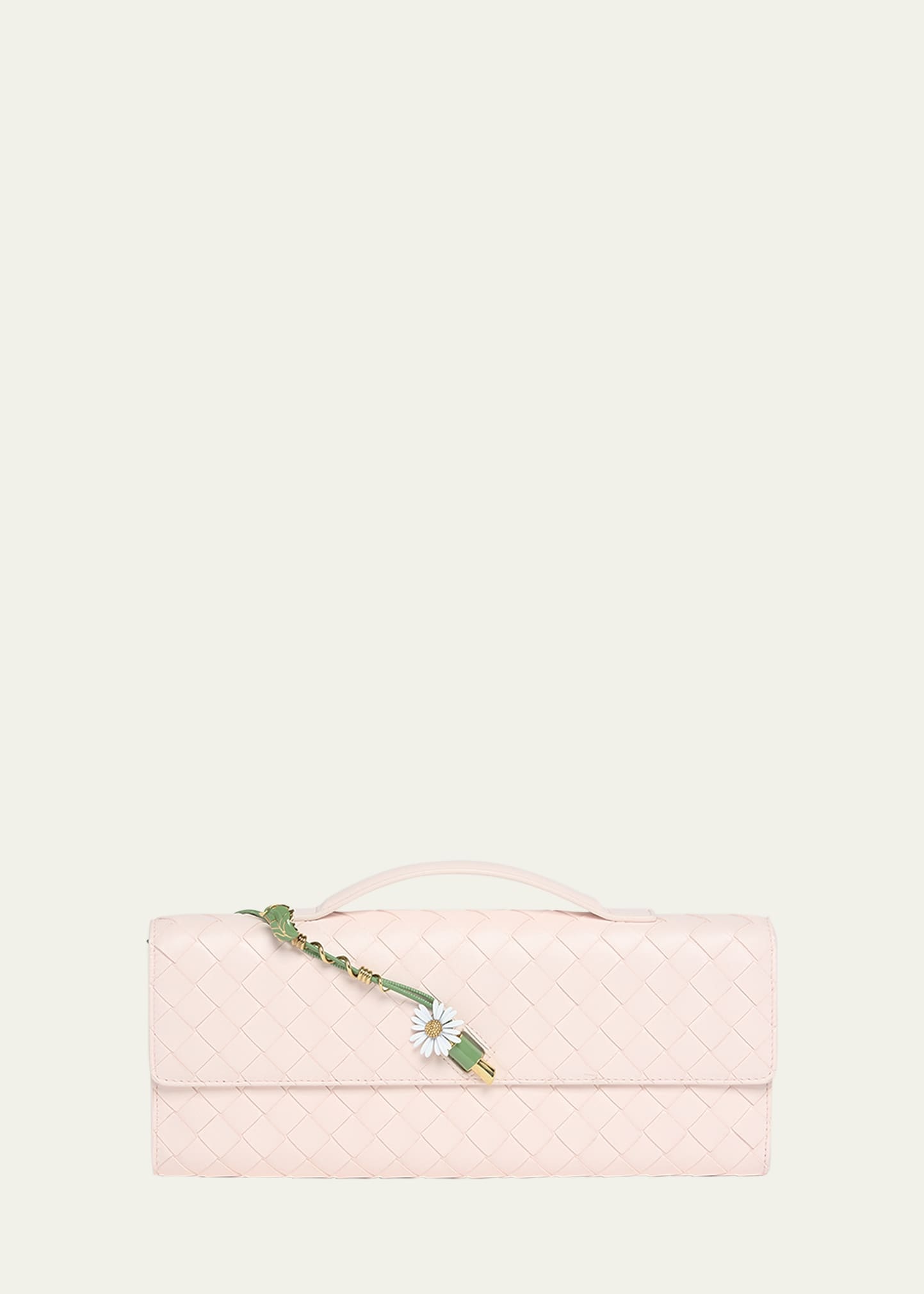 Andiamo Flower-Embellished Leather Clutch Bag - 1