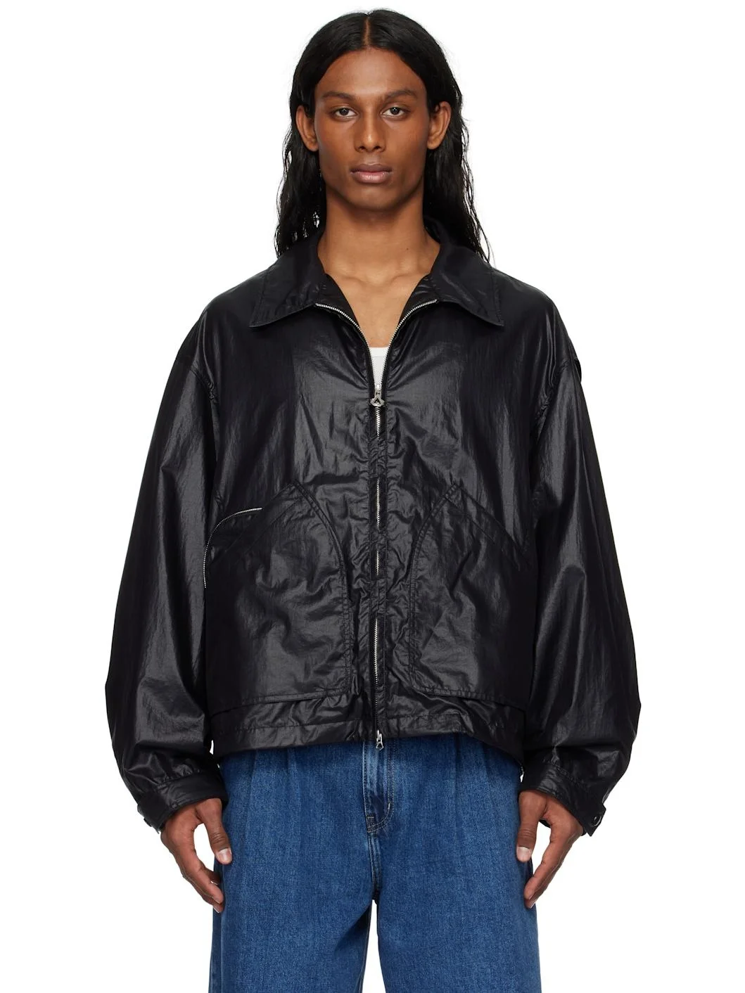 Black Zipper Light Jacket - 1