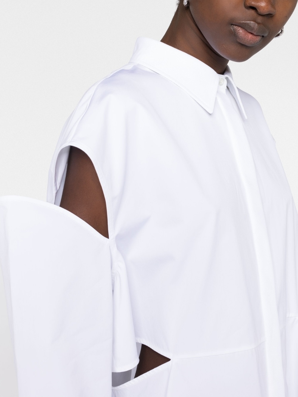 cut-out detail shirt dress - 3