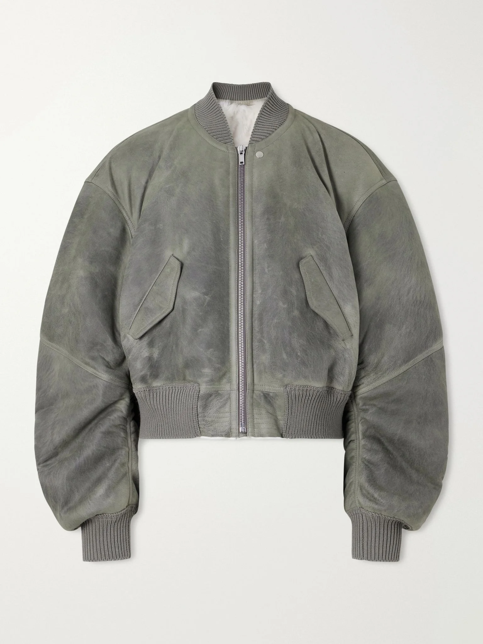 Secchia Shearling Bomber Jacket Gray - 1