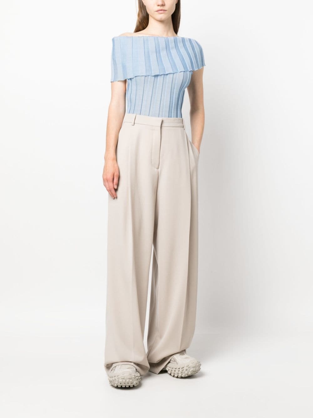 pleated cotton trousers - 2