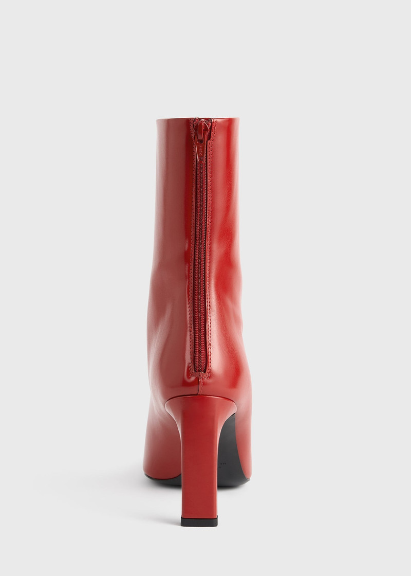 Bar glossy leather boots red 4