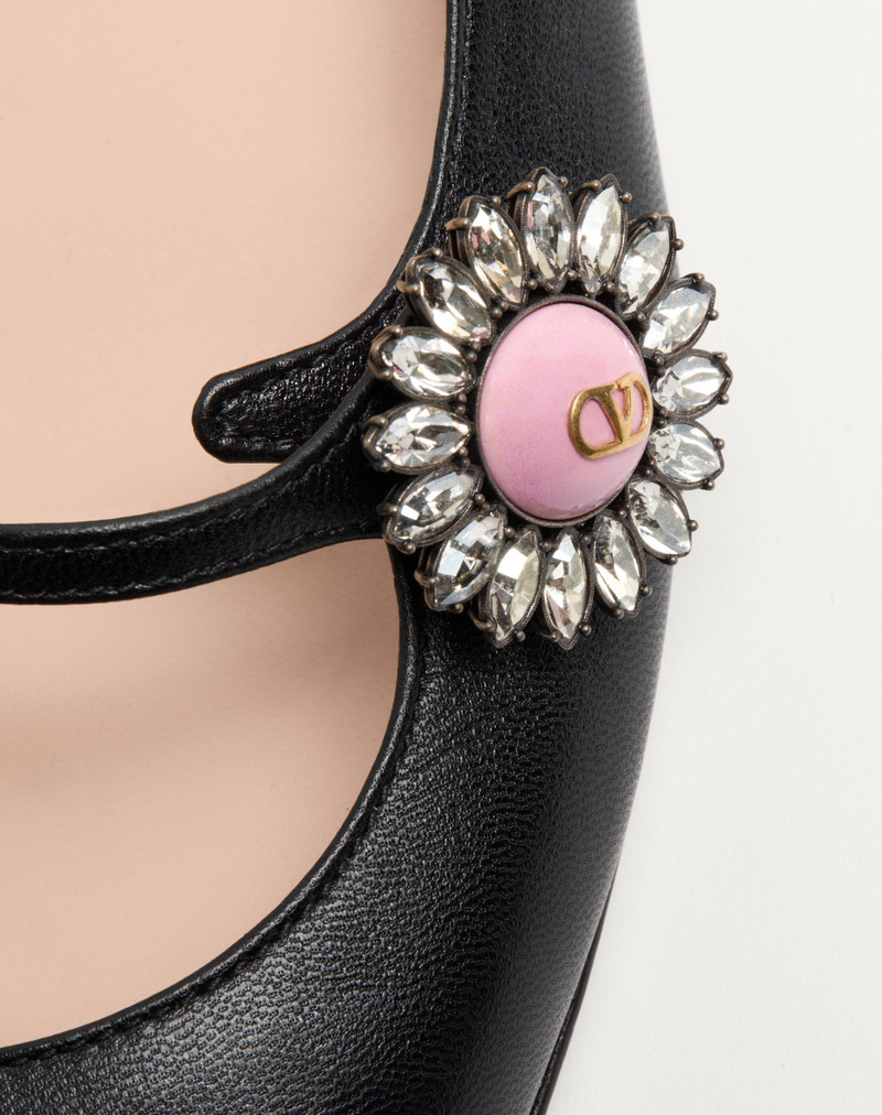 Valentino MARY-JANE PRESHOES BALLERINA IN KIDSKIN WITH JEWEL BUTTON 20MM outlook