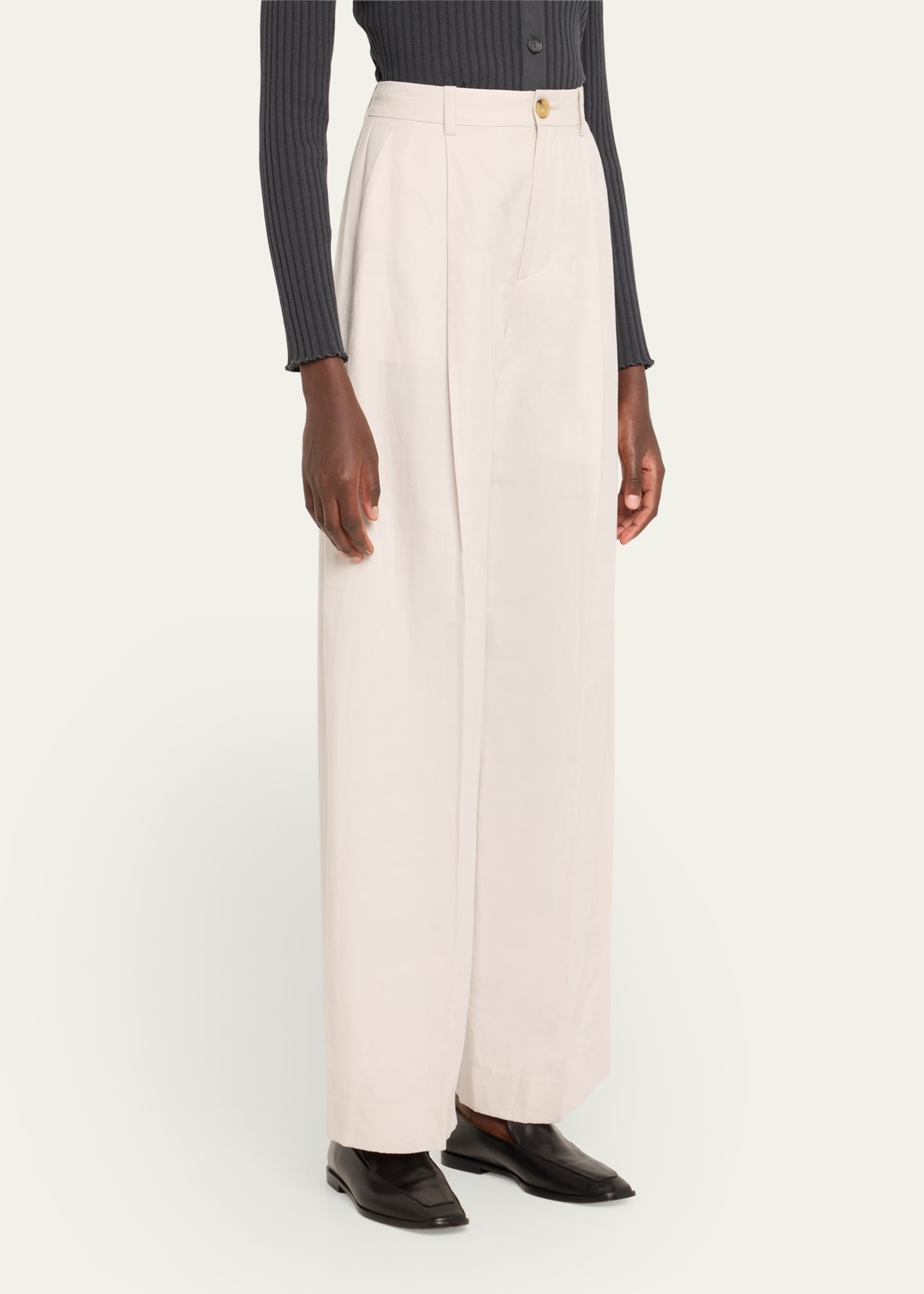 High-Waist Tailored Wide-Leg Pants - 4