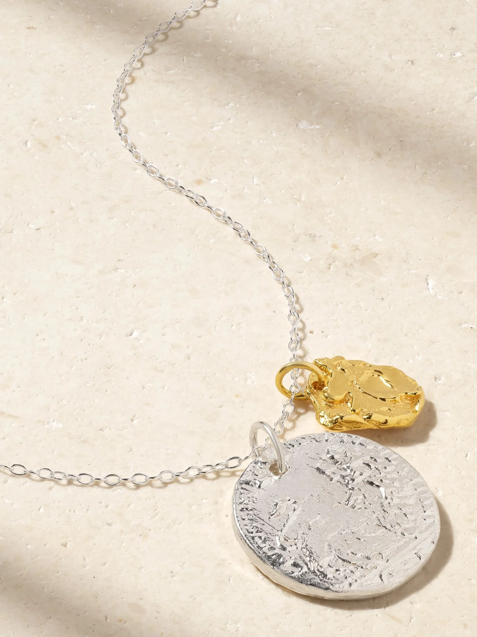 The Collisione recycled silver and gold-plated necklace Silver - 1
