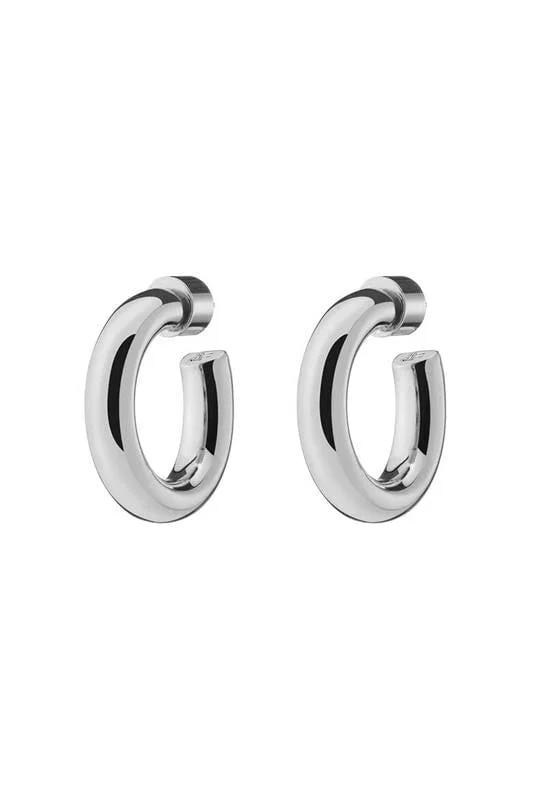 Natasha Huggie Earrings - Silver - 1in - 1