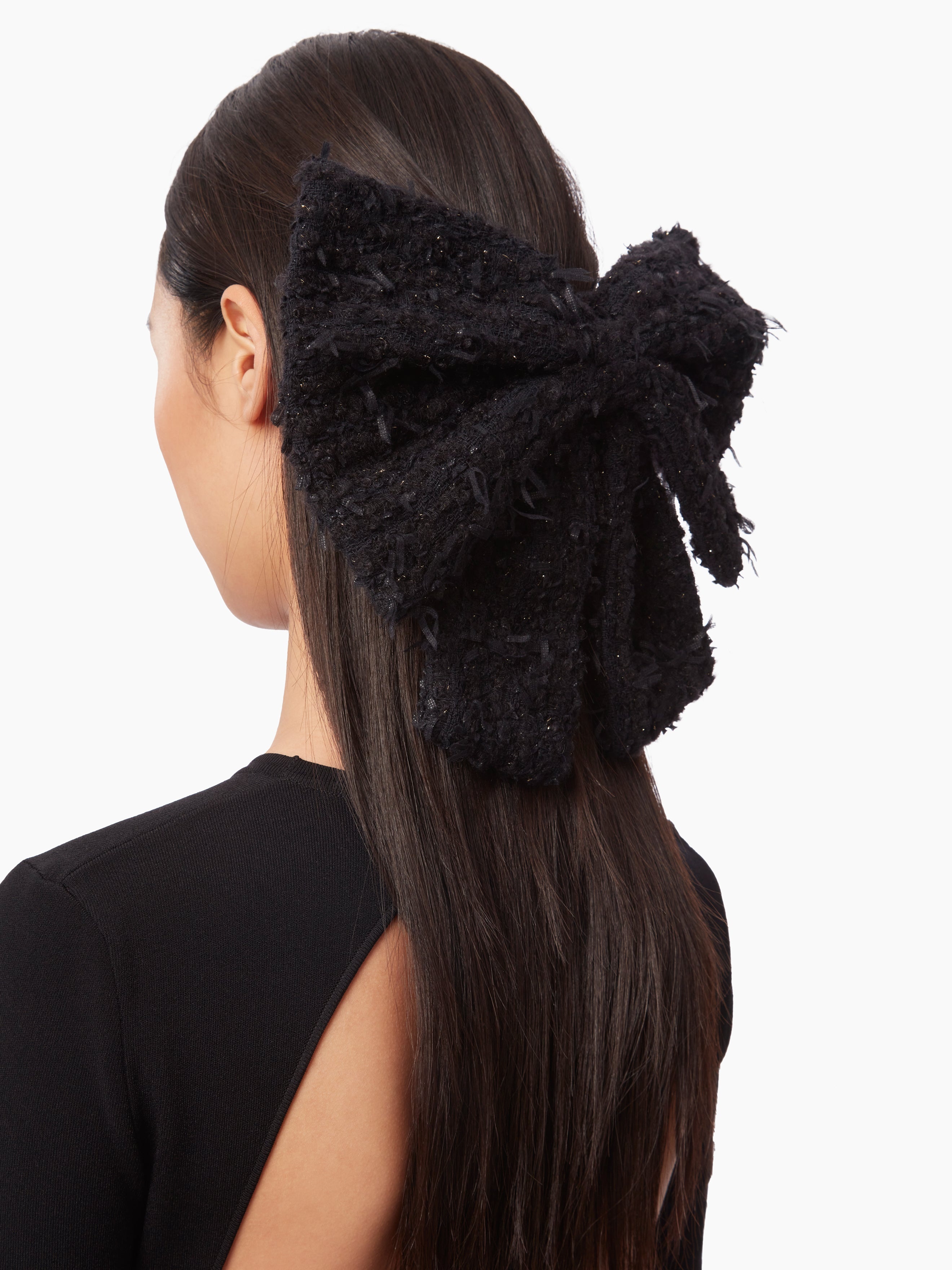 TWEED BOW HAIR CLIP - 2