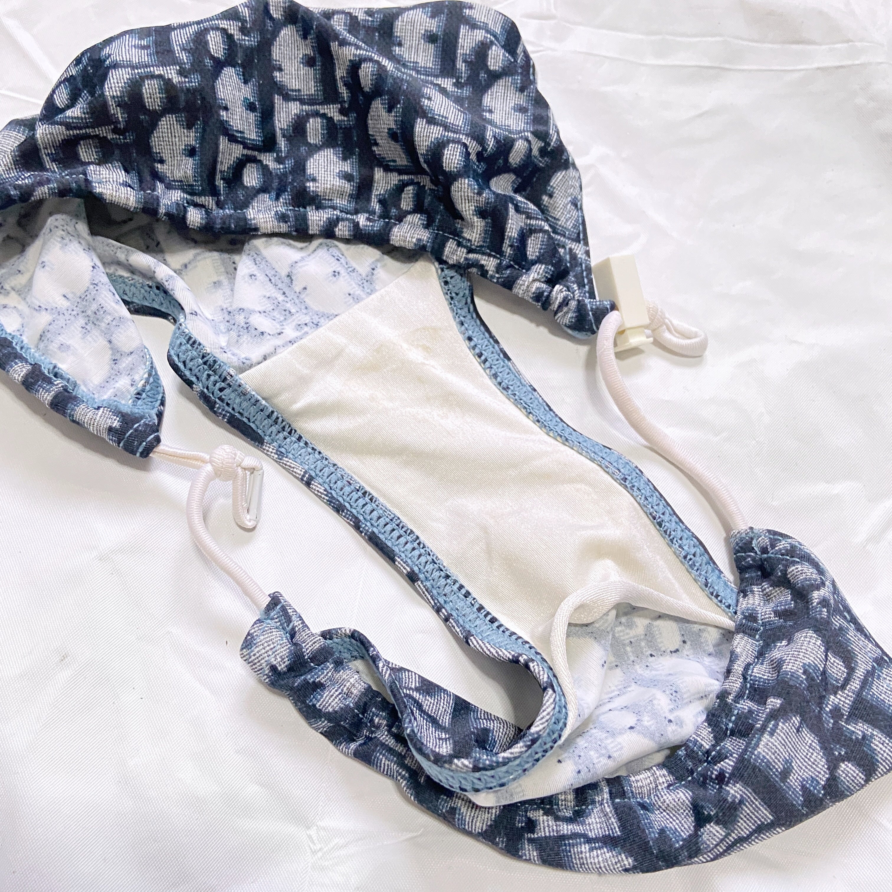 NEW Dior Galliano Spring 2002 blue oblique monogram bikini swimsuit - 12