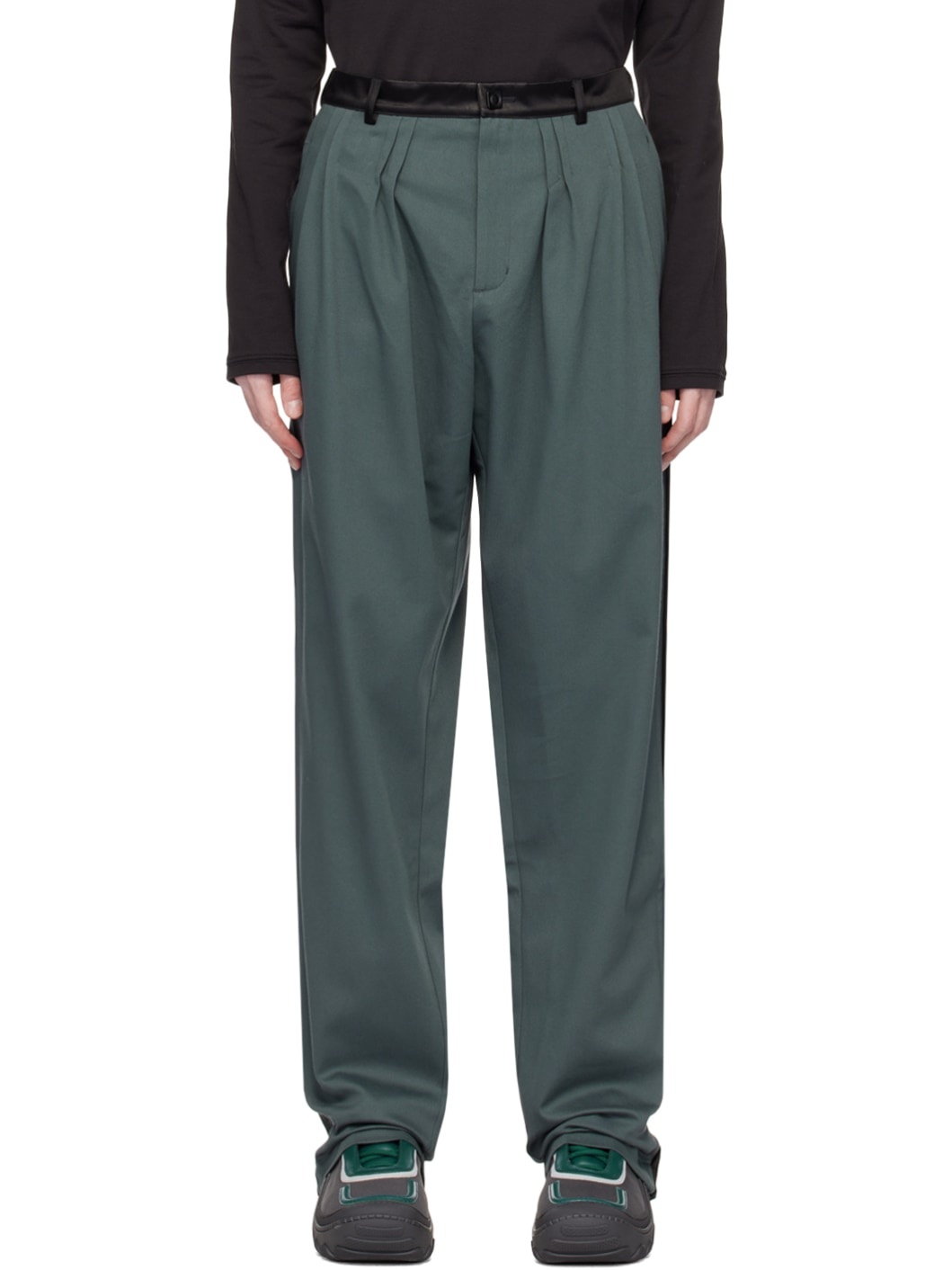 Green Ugo Side Trousers - 1