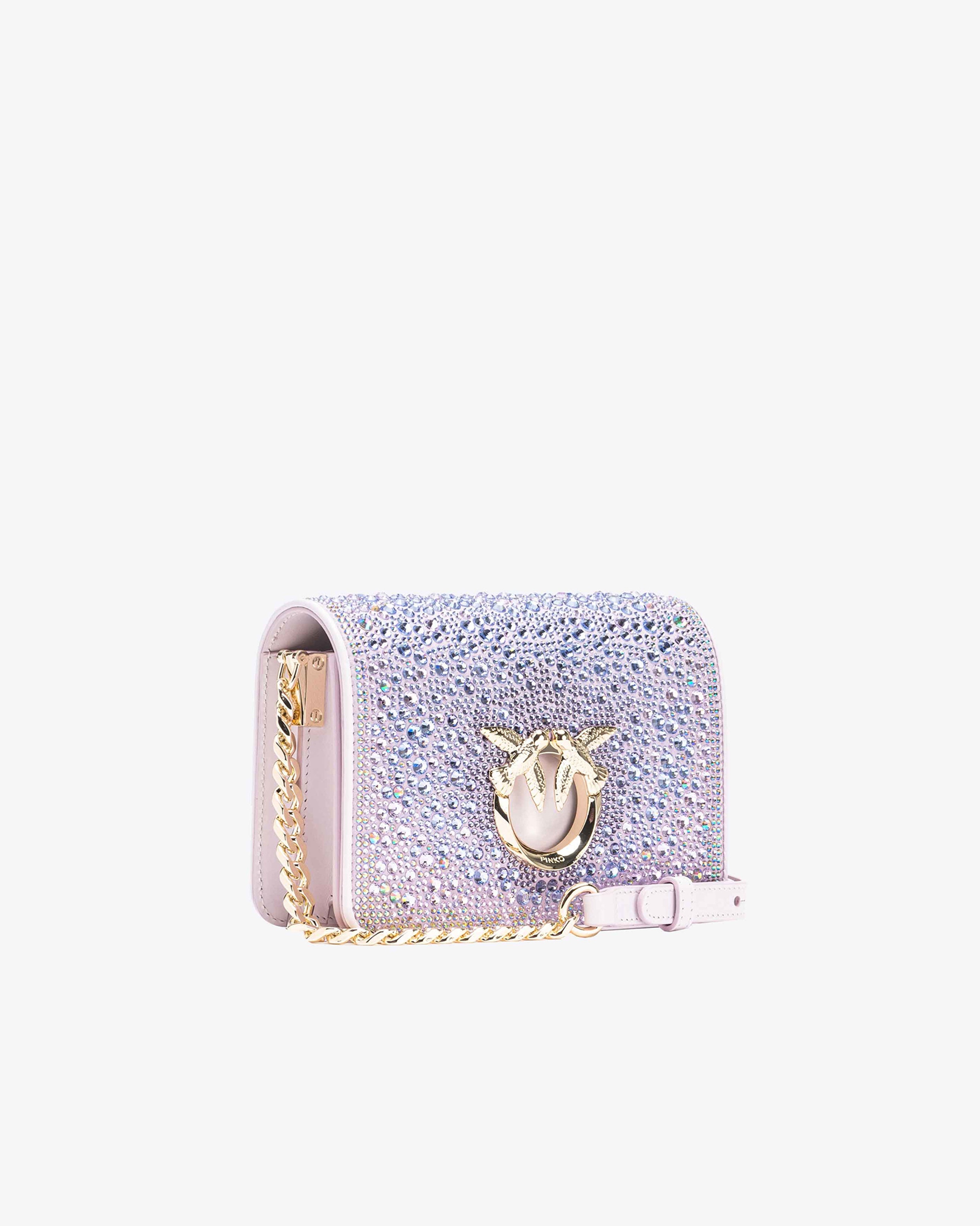 PINKO GALLERIA FULL-RHINESTONE MINI LOVE BAG CLICK - 3
