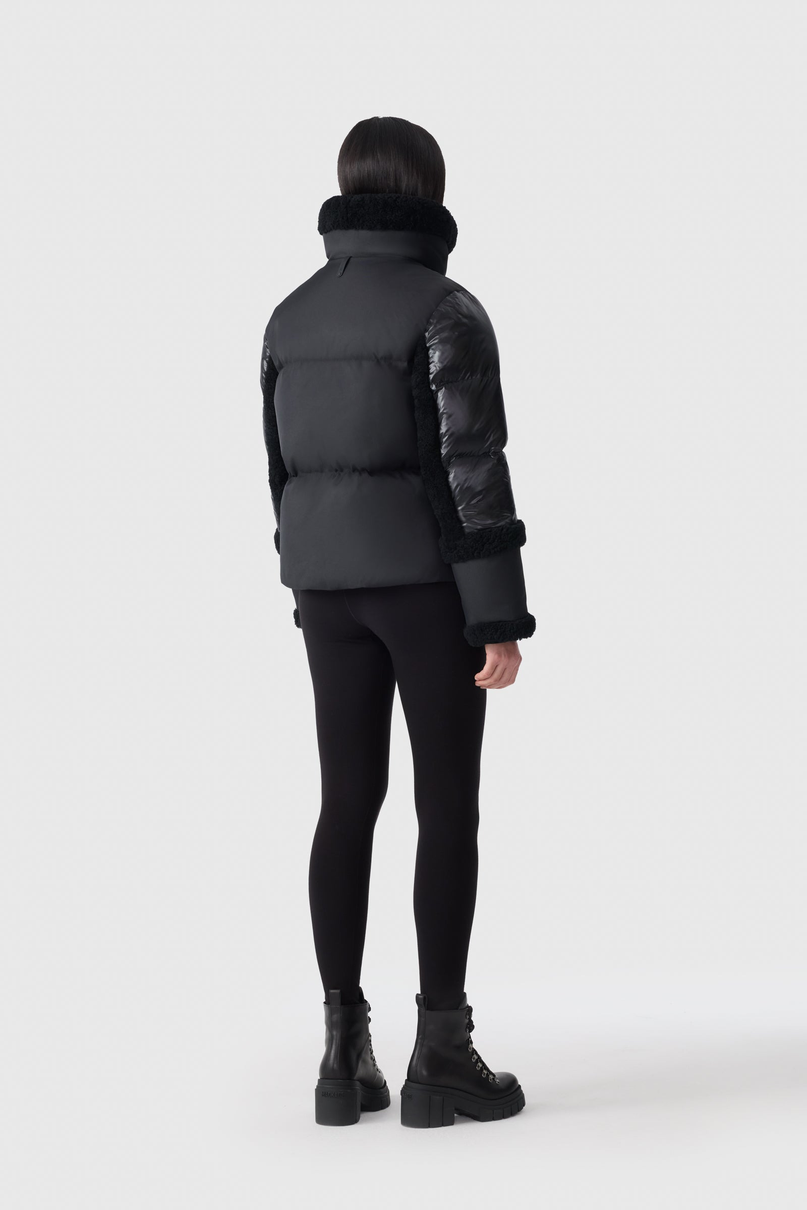 LYDANA Down Jacket With Shearling Trim and Removable Bib - 4