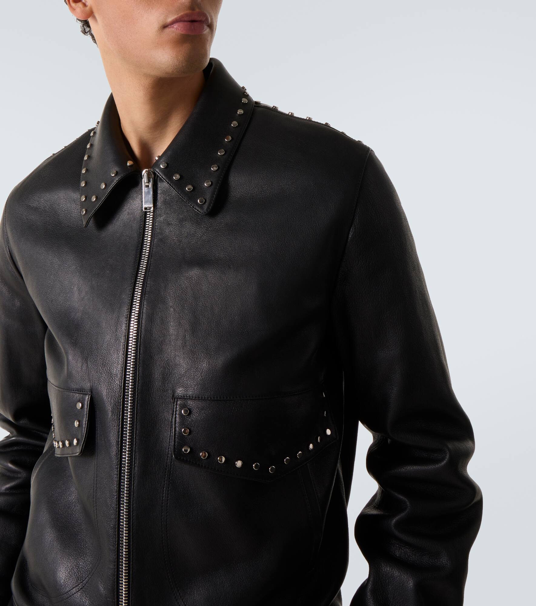 Studded leather jacket - 5