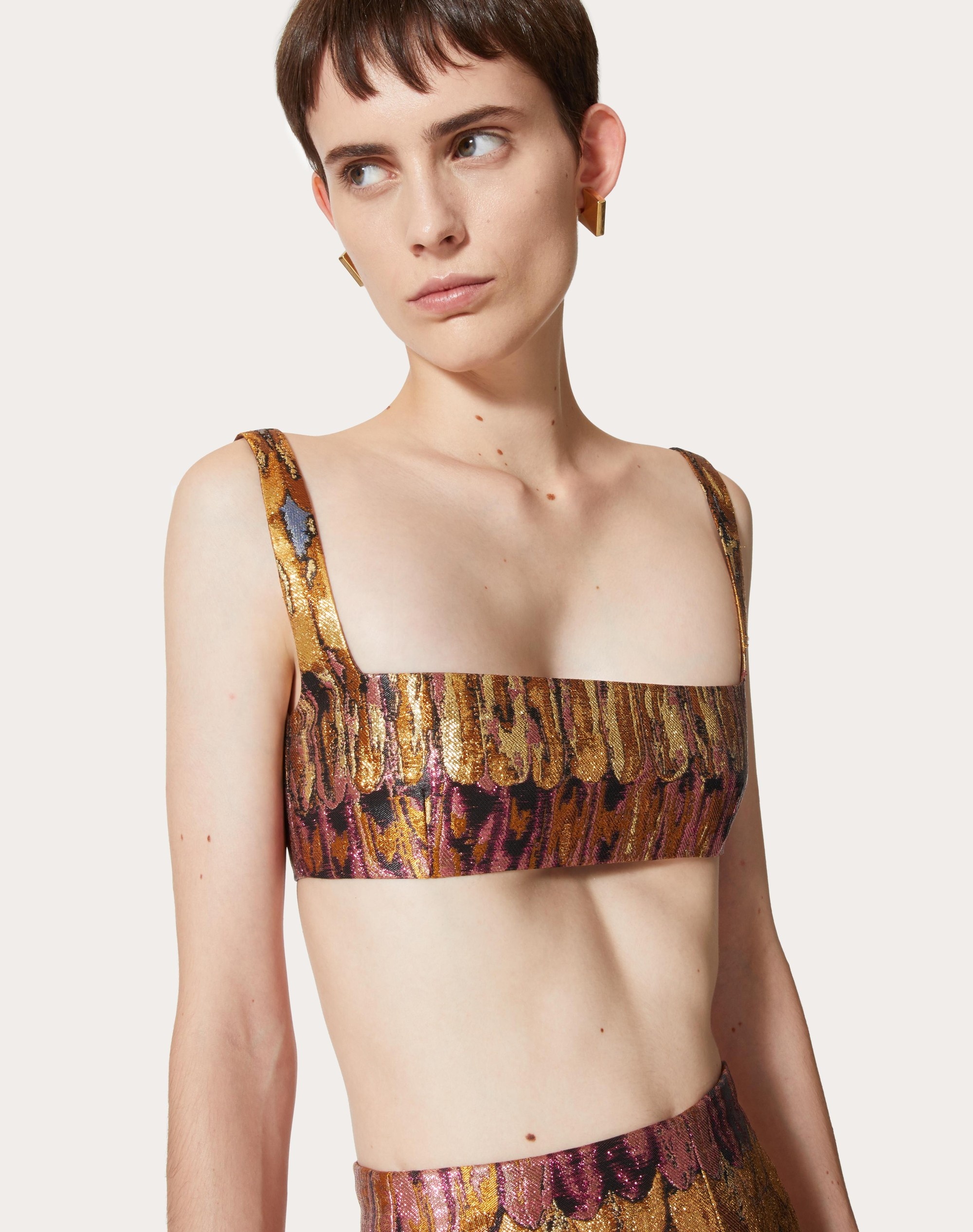VALENTINO GOLDEN WINGS MULTICOLOR BROCADE BRALETTE - 5