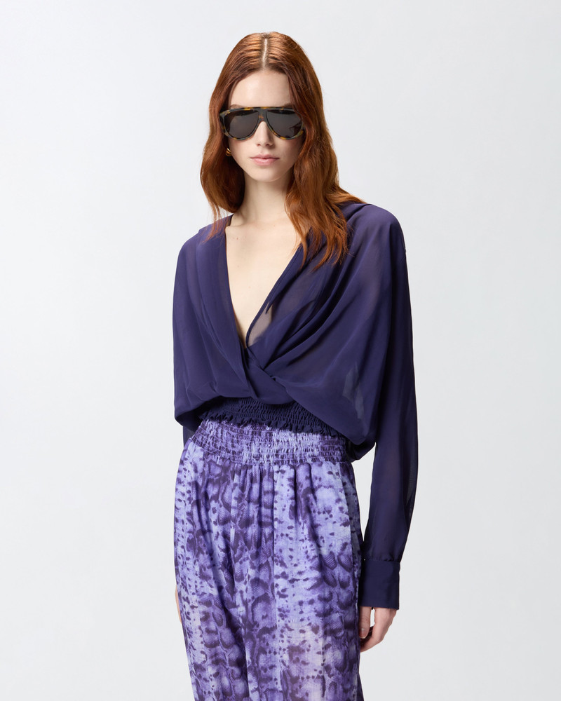 CROPPED BLOUSE WITH HOOD AND SHEER DETAILS 3