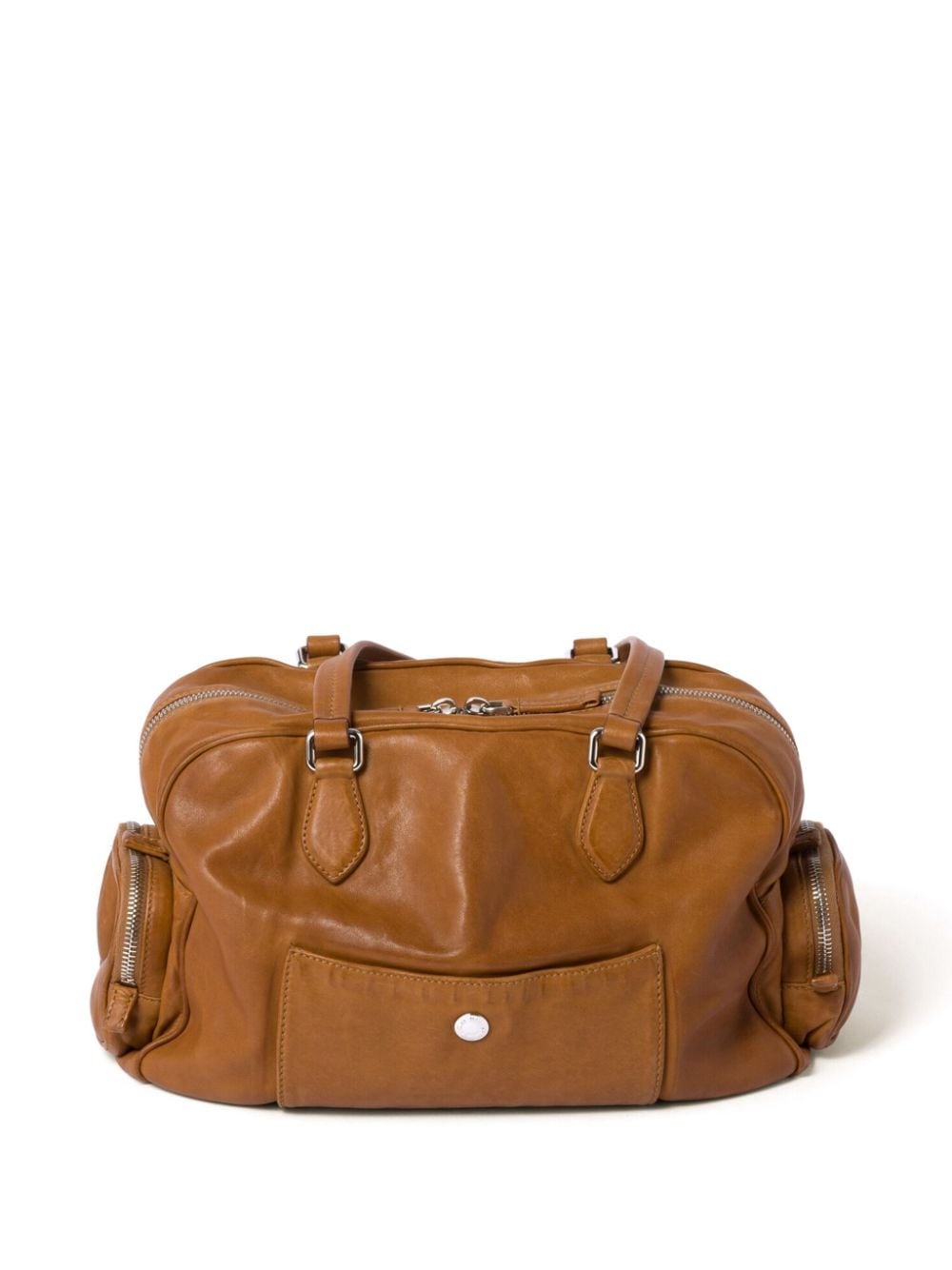 logo-embossed leather tote bag - 2