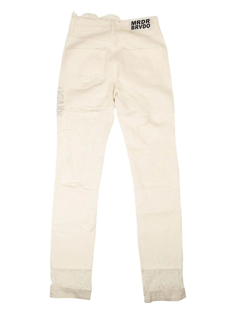 WHO DECIDES WAR ripped five-pocket jeans outlook