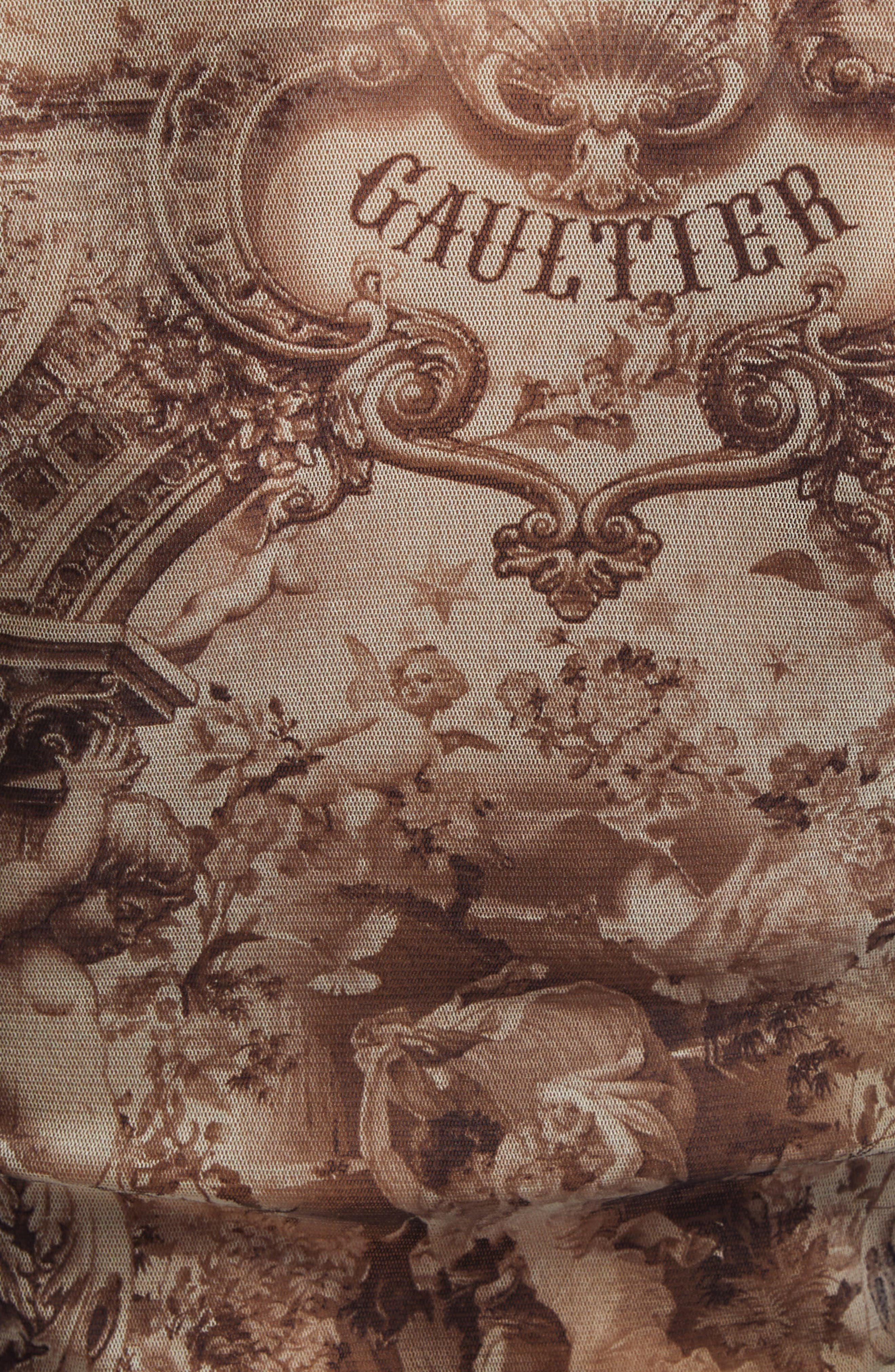 Jean Paul Gaultier Medallion Print Long Sleeve Mesh Top in Light Beige/Taupe at Nordstrom - 7