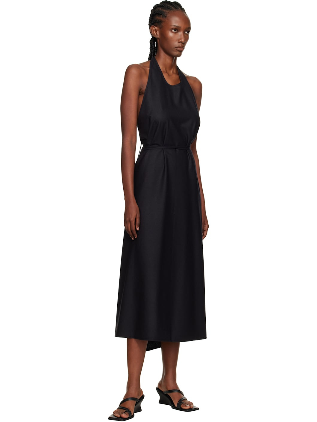 Black Apron Midi Dress - 4