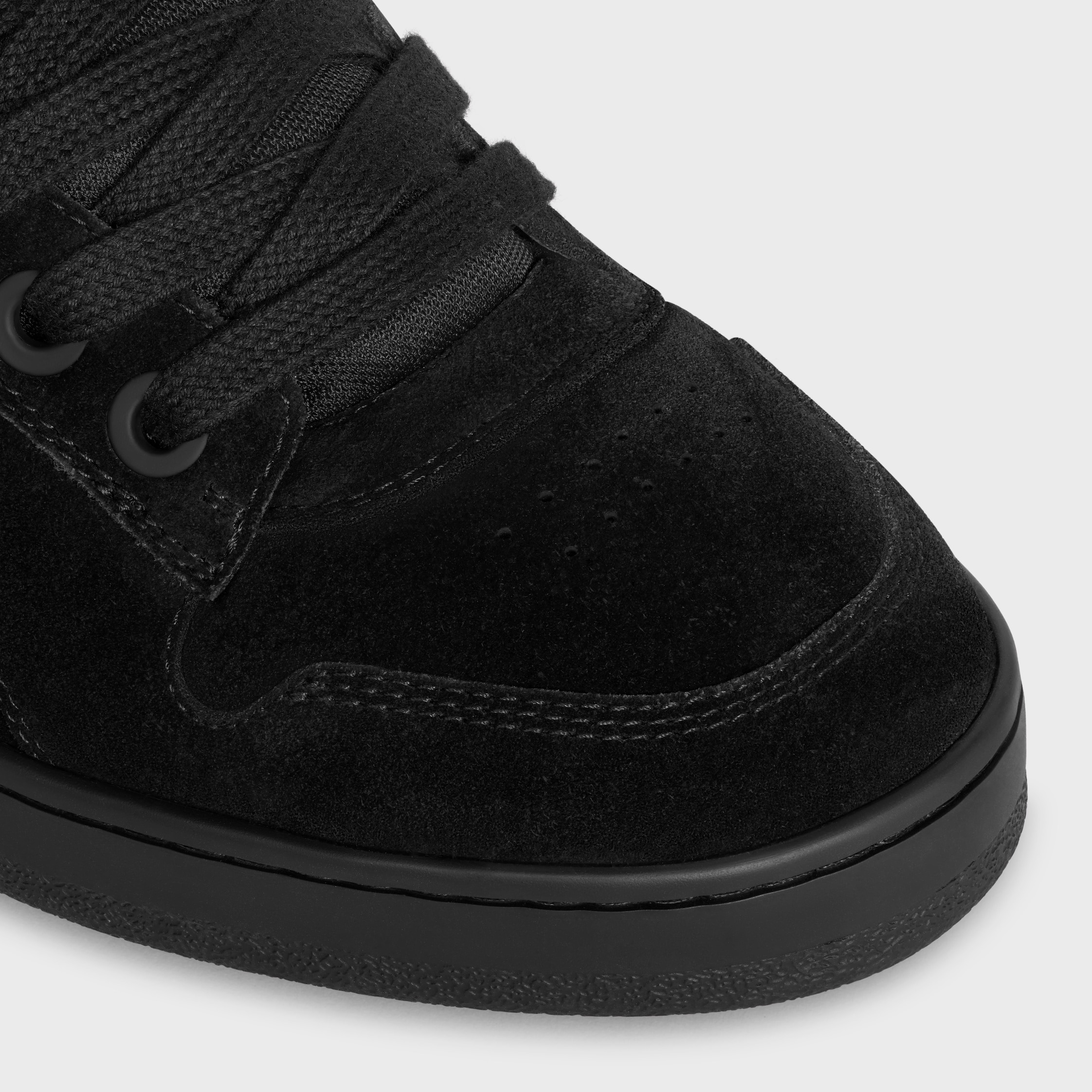 CELINE HUNTINGTON LOW LACE-UP SNEAKER in SUEDE CALFSKIN AND MESH - 4
