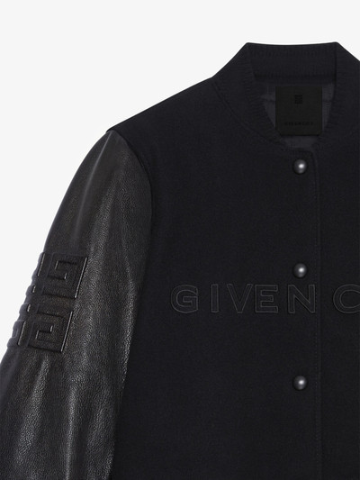 Givenchy GIVENCHY CROPPED VARSITY JACKET IN WOOL AND LEATHER outlook