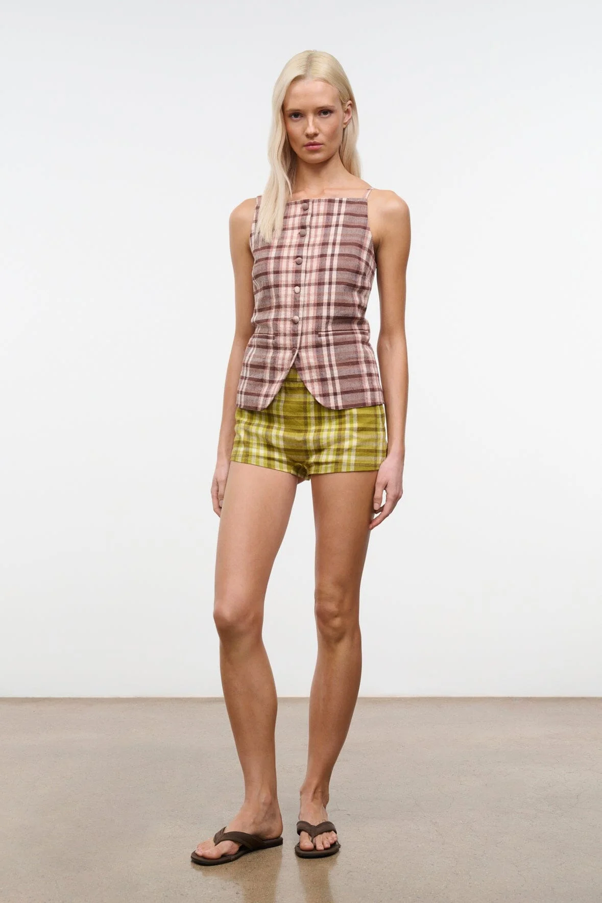 STAUD NILO SHORT PEPPERONCINI PLAID - 1