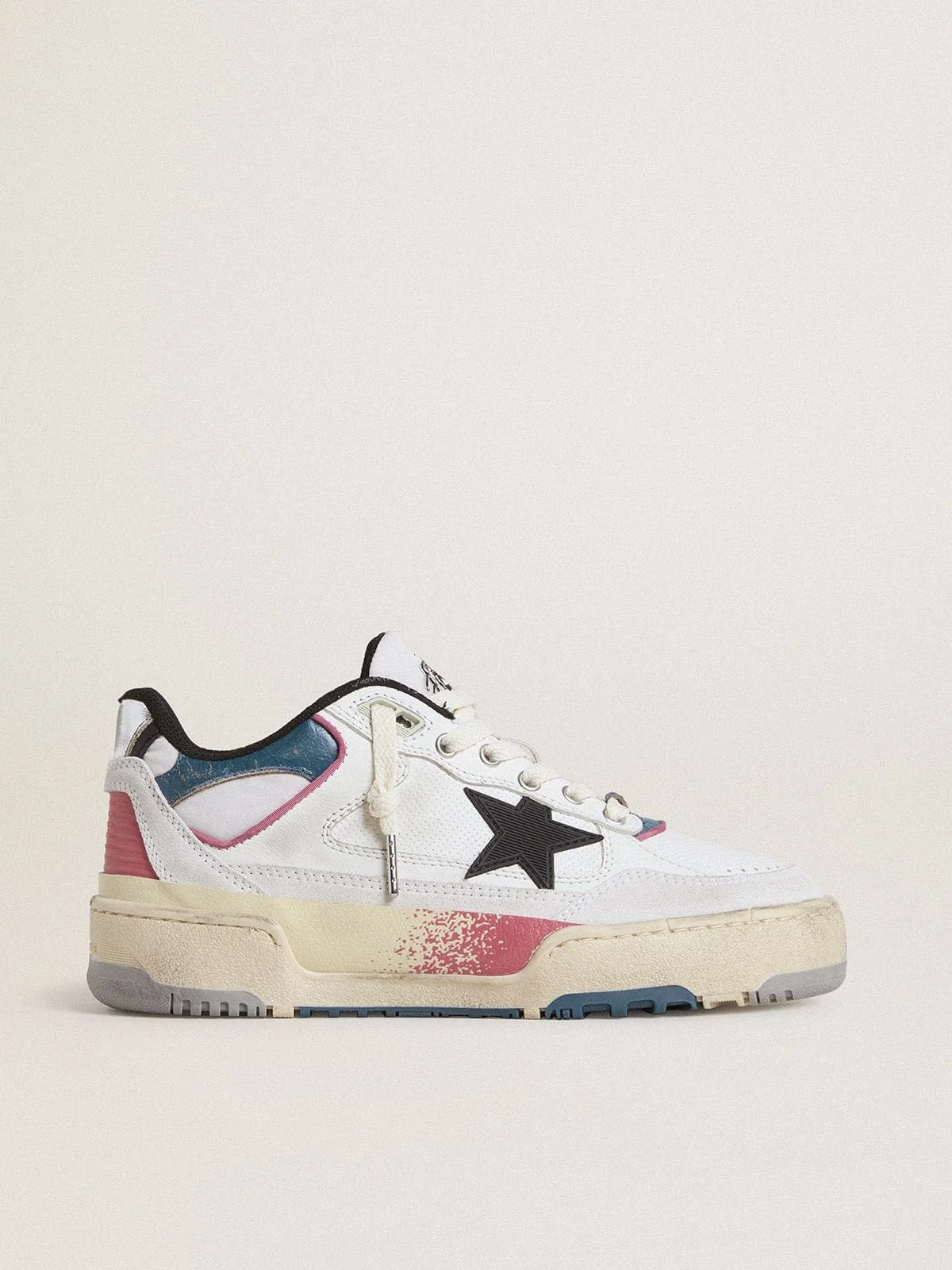 Women's Forty2 with black star and silver foiled leather heel tab - 1