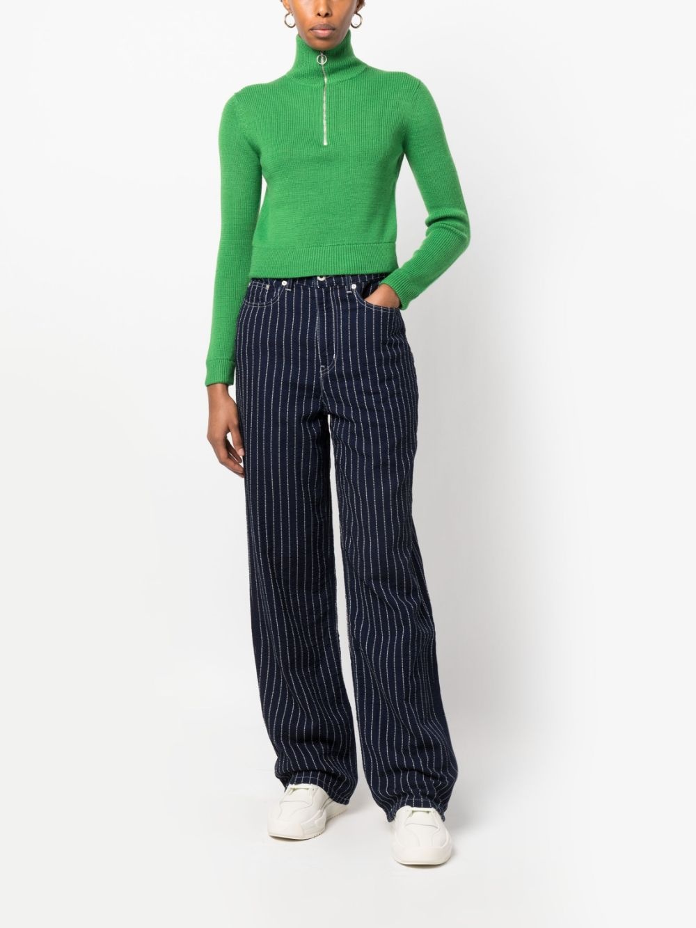stripe-print straight-leg trousers - 2
