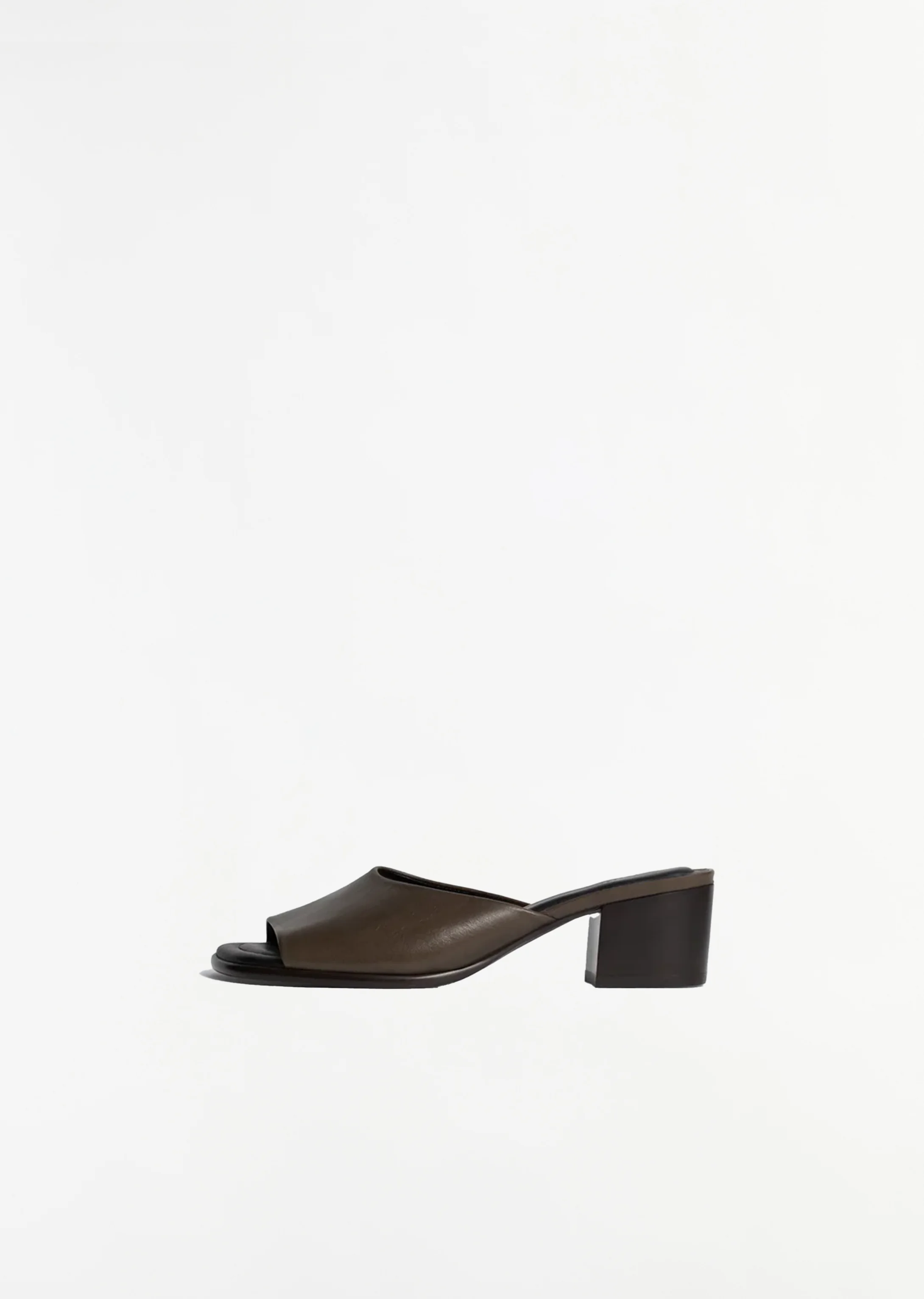 Square Heeled Leather Mules - 1