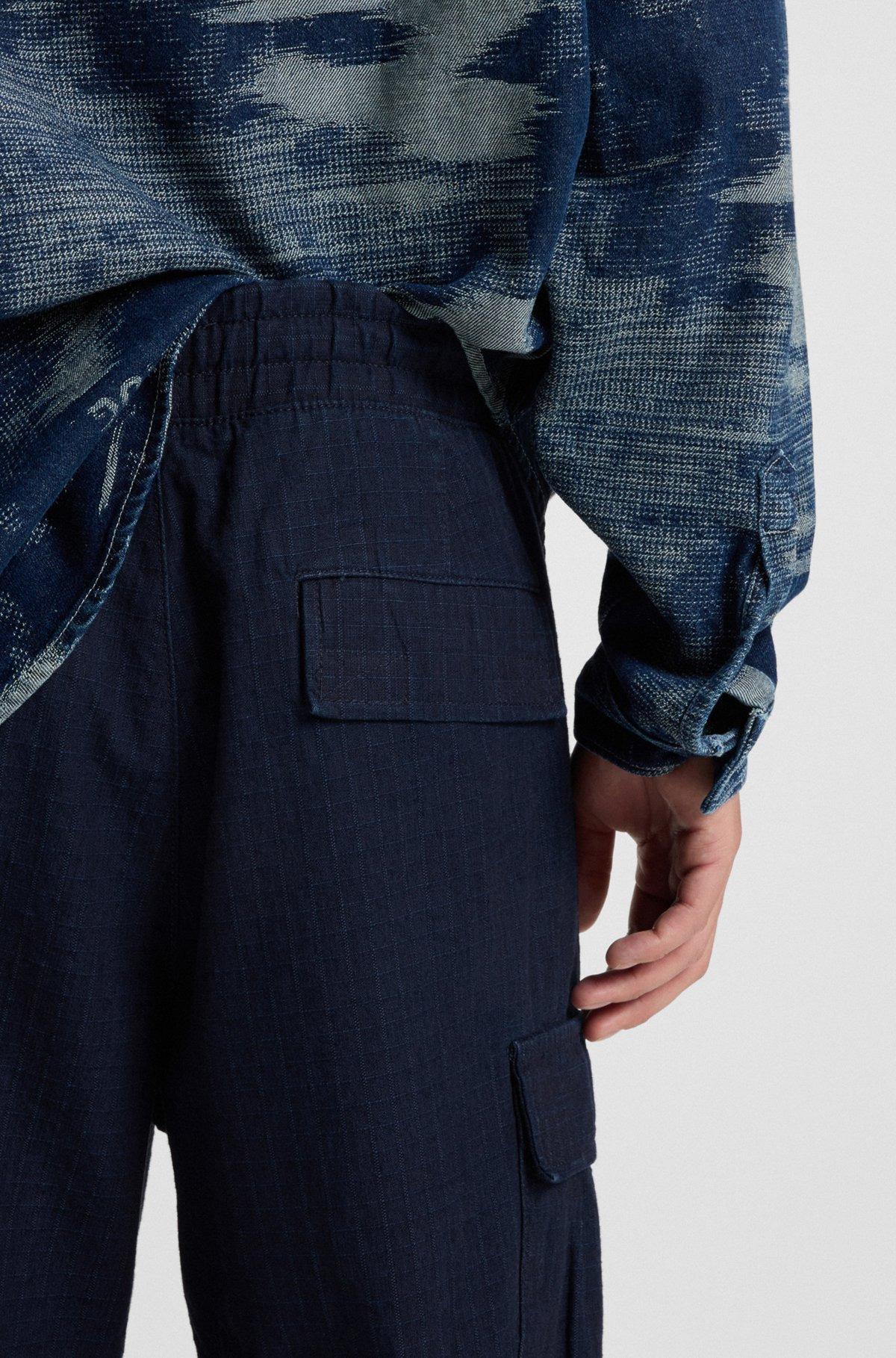 RELAXED-FIT CARGO TROUSERS IN DENIM-LOOK RIPSTOP - 5