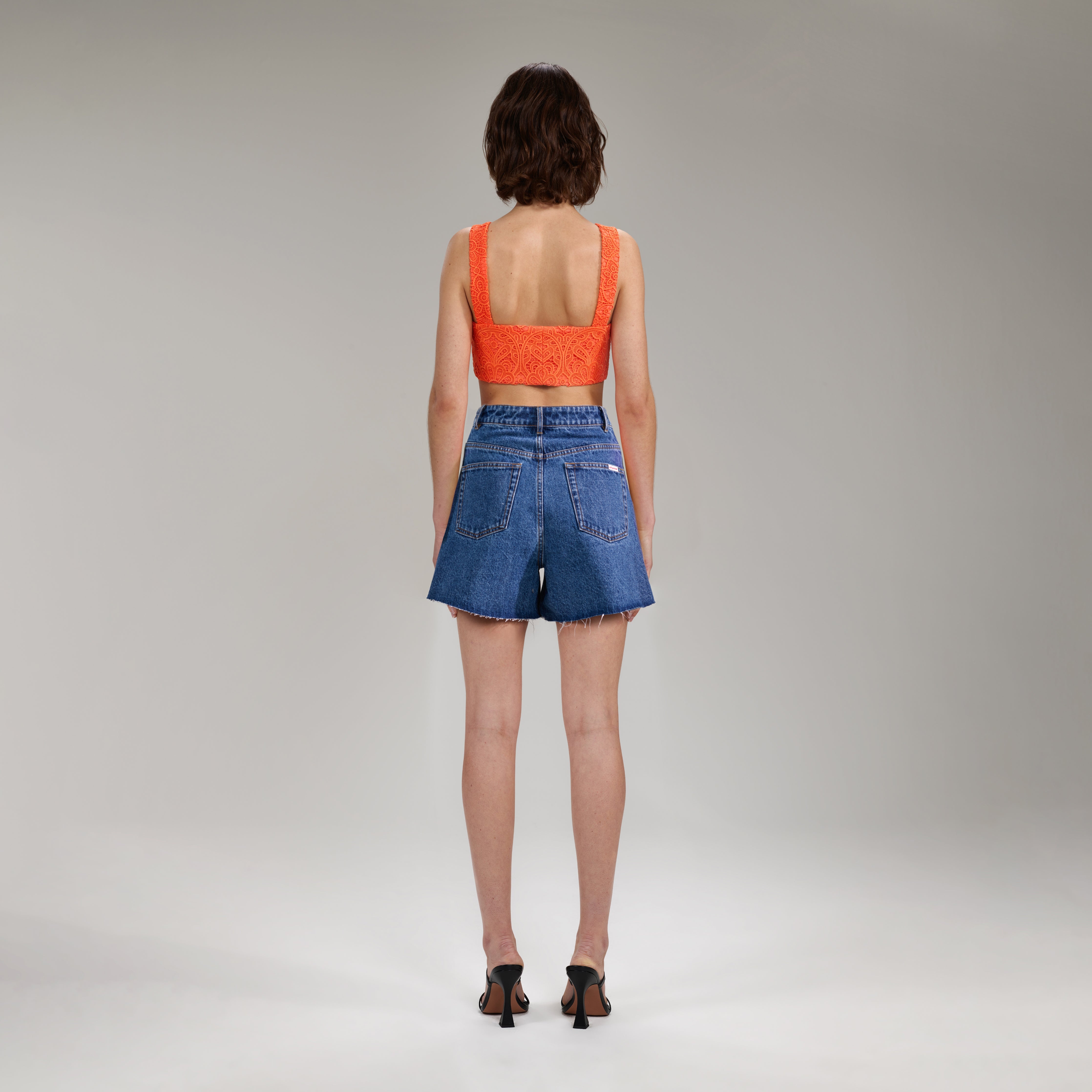 Light Blue Denim Shorts - 3