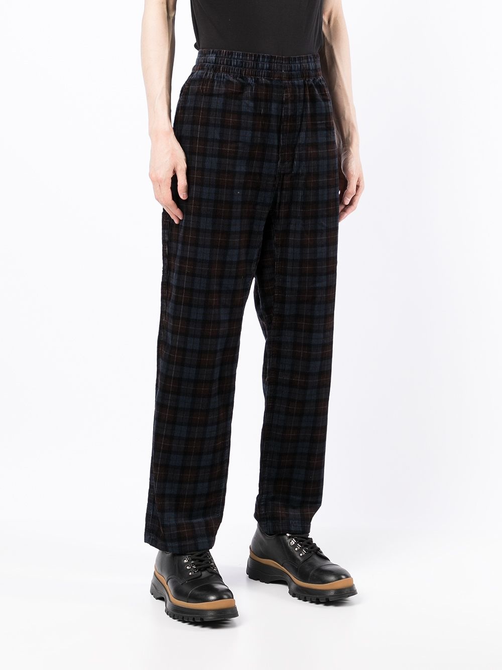 corduroy check-print trousers - 3