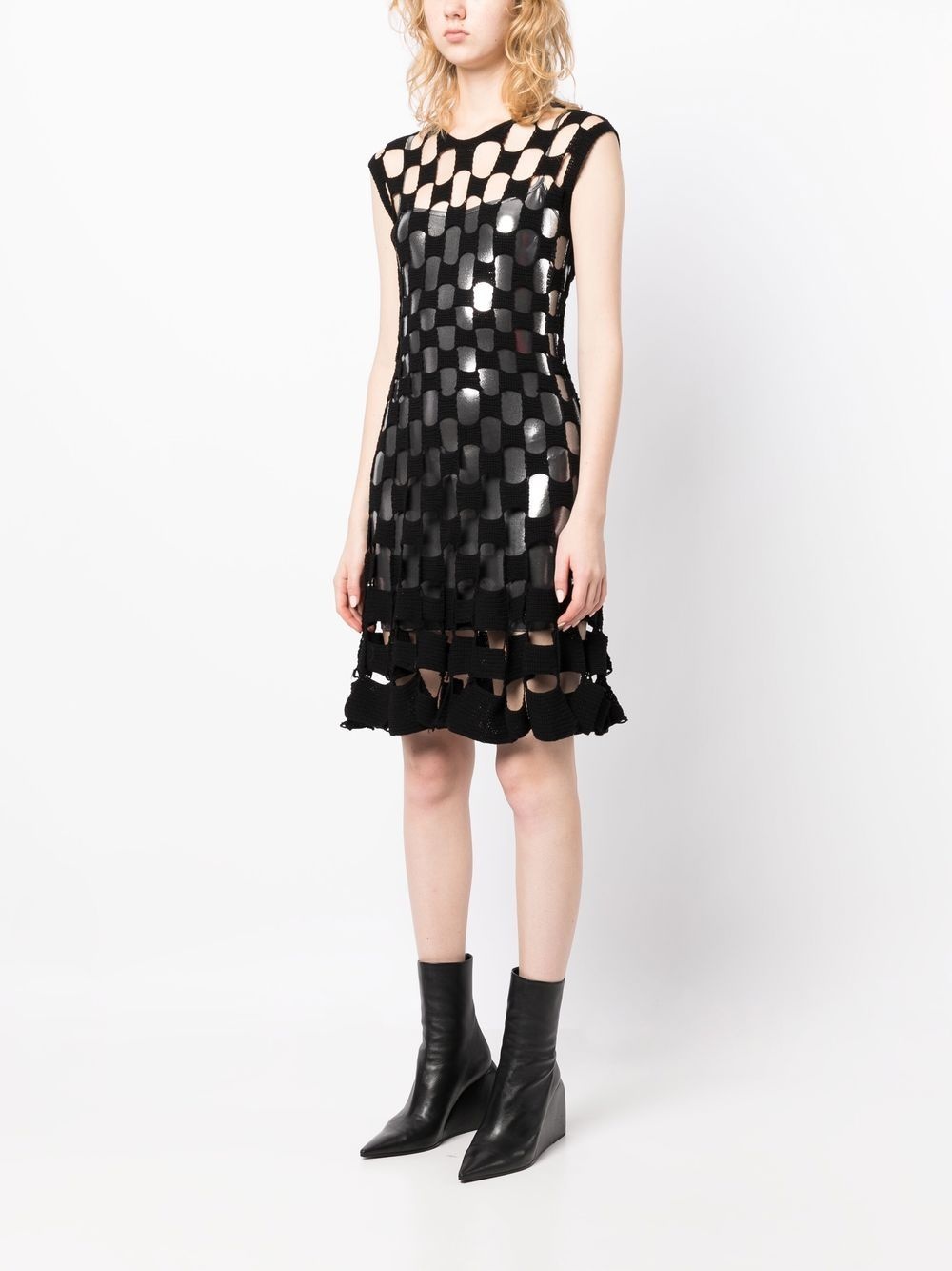 cut-out knit mini dress - 3