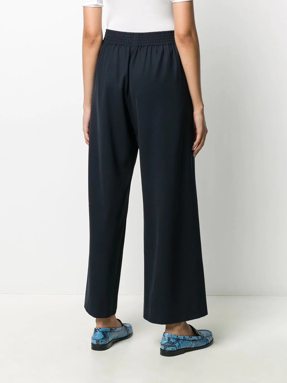 elasticated-waist wool trousers - 4