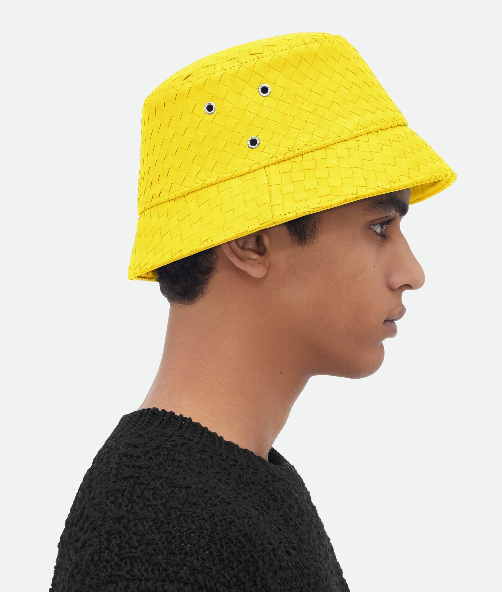 intrecciato leather bucket hat - 4