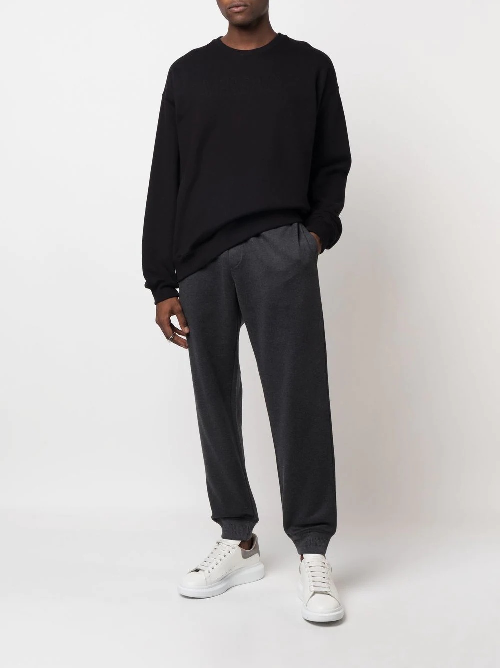 cotton-cashmere blend track pants - 2