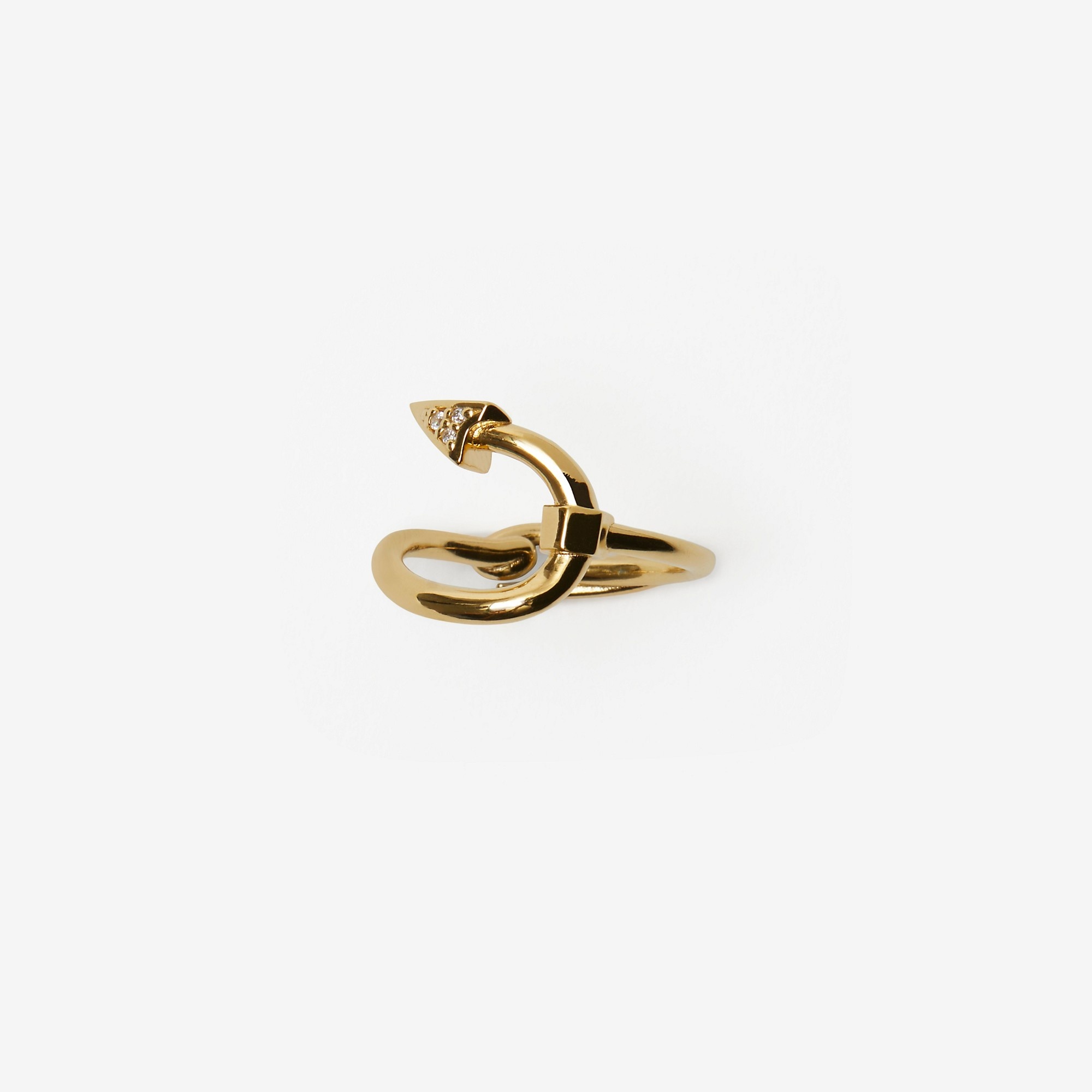 Gold-plated Hook Pavé Ring - 2