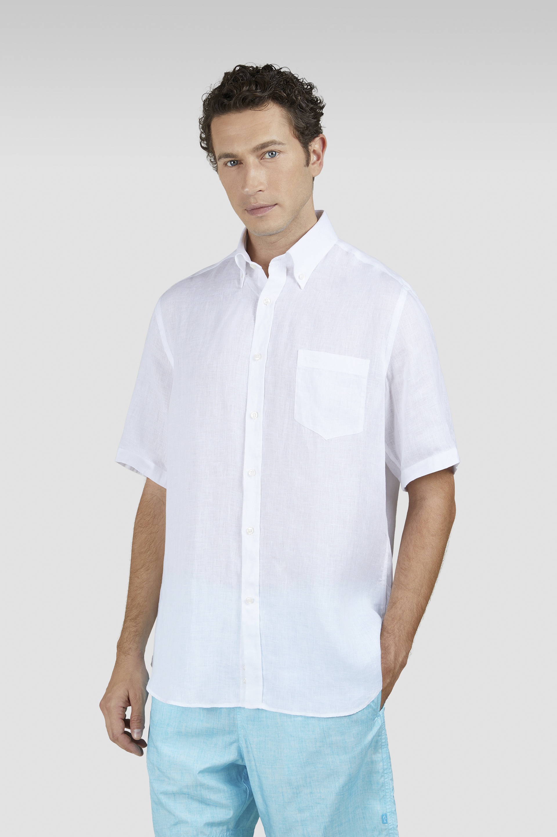 SHORT-SLEEVED LINEN SHIRT - 6