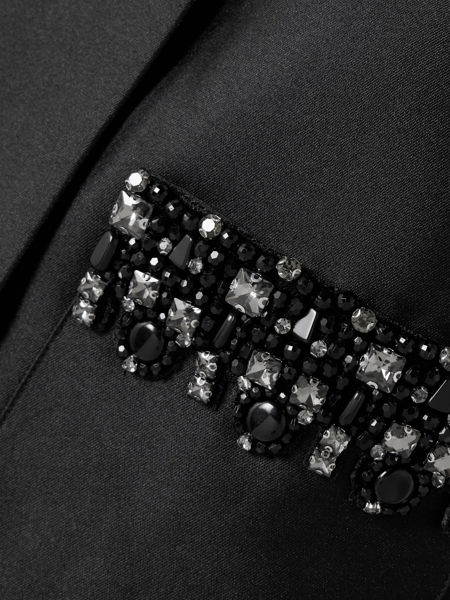 Crystal-embellished taffeta jacket Black - 5