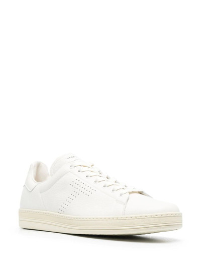 TOM FORD punch-hole detail lace-up sneakers outlook