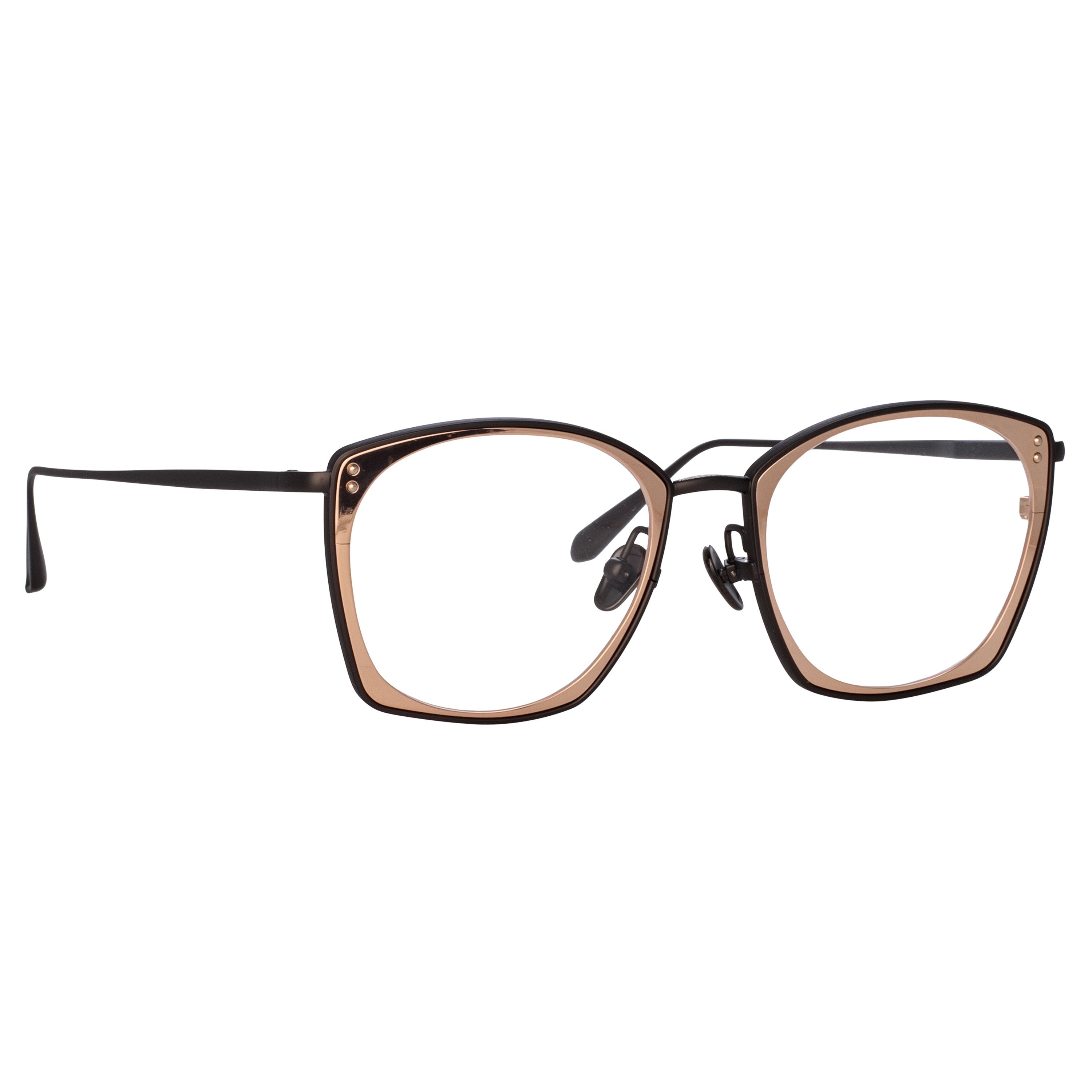 MILO SQUARE OPTICAL FRAME IN NICKEL AND ROSE GOLD - 3