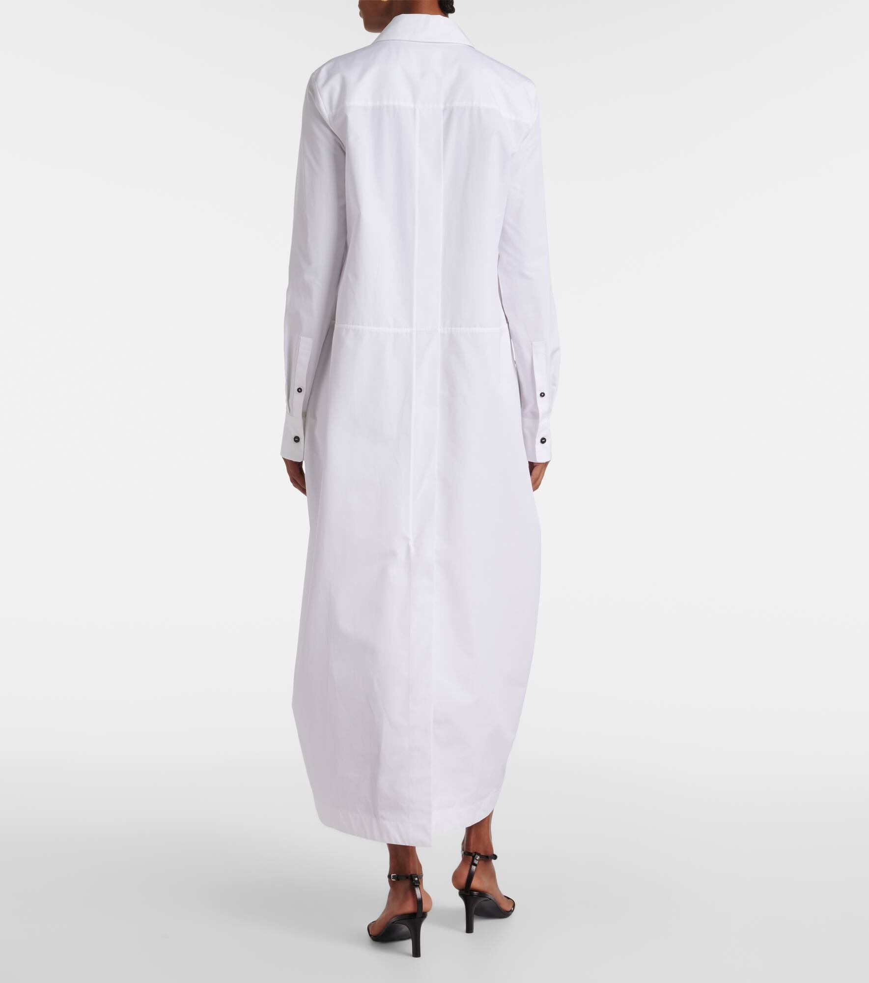 Gathered cotton poplin shirt dress - 6