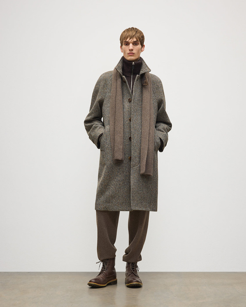 Lovat Brown Ribbed Cashmere Scarf 3