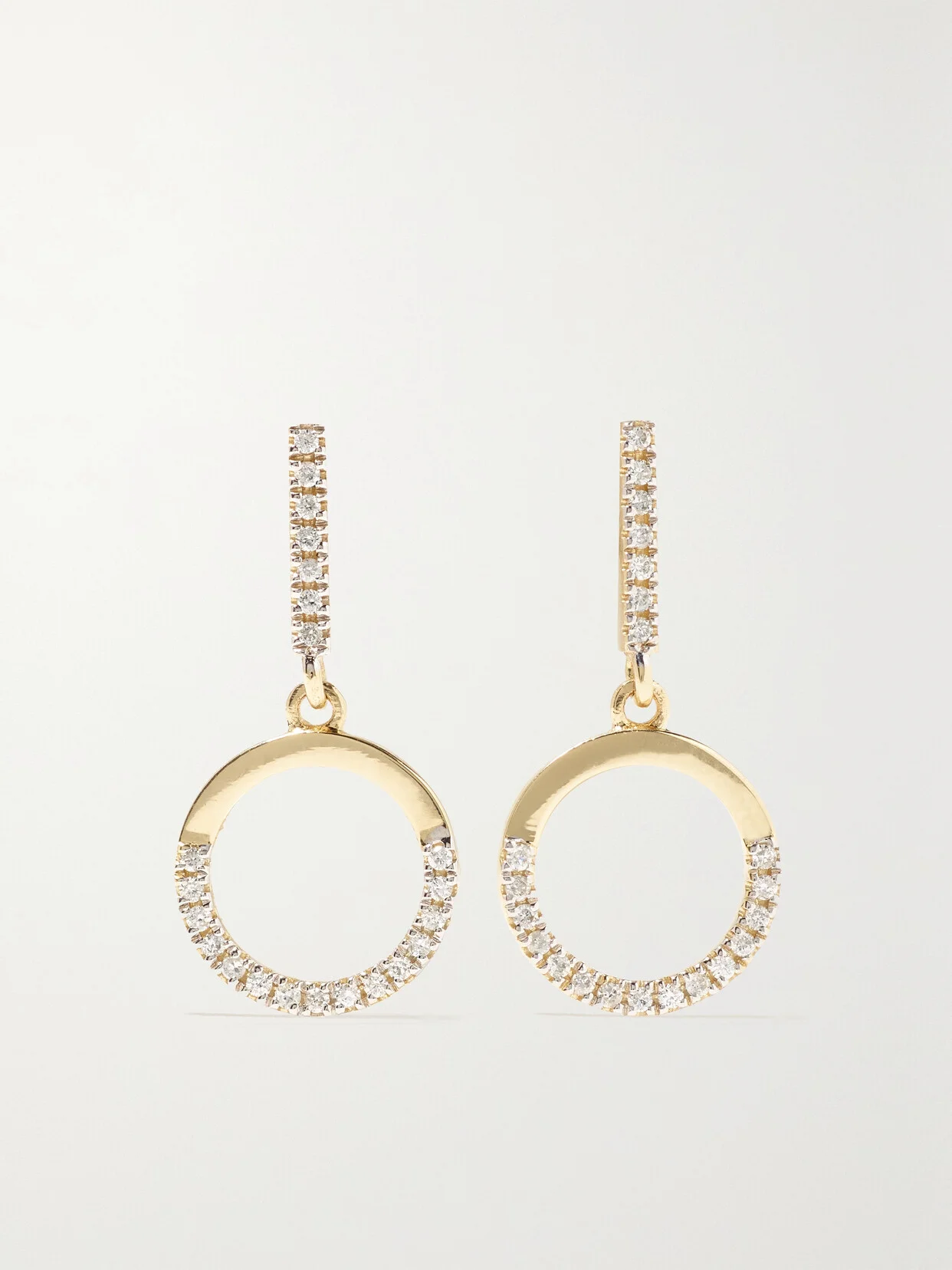 Half Moon 14-karat Gold Diamond Earrings - 1