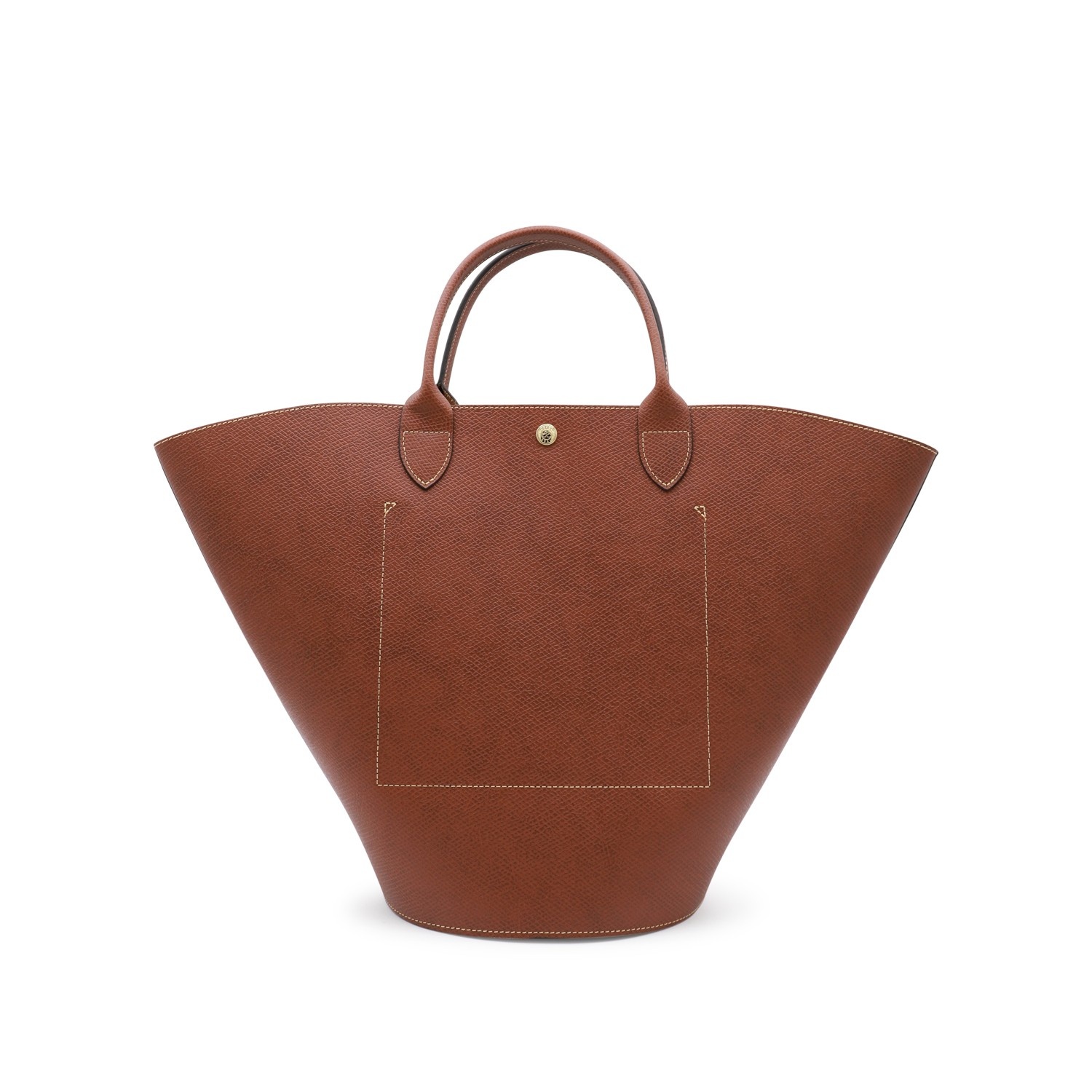 BROWN LEATHER XL EPURE TOTE BAG - 3