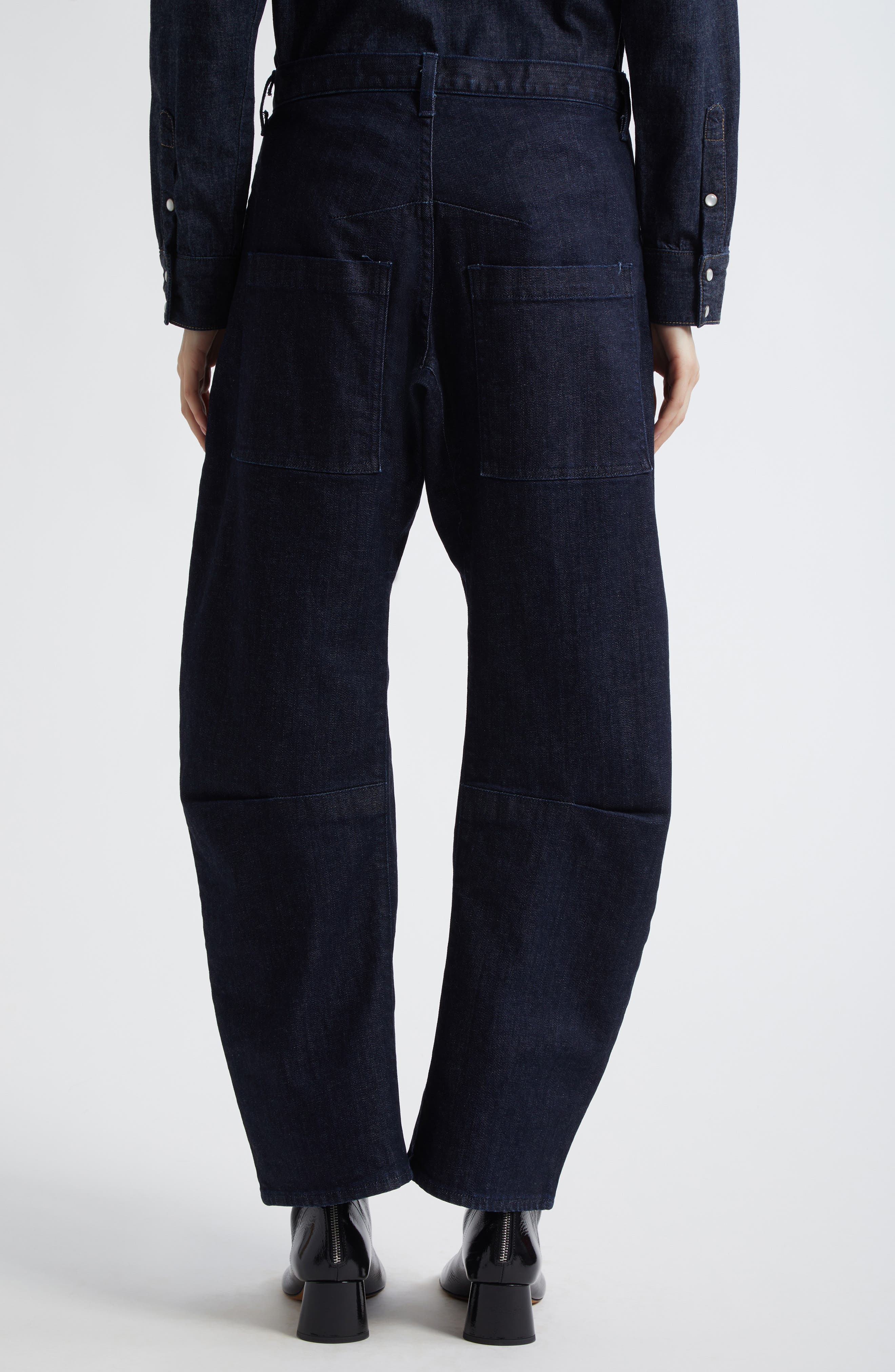 Nili Lotan Shon Barrel Jeans in Indigo Rinse at Nordstrom - 3