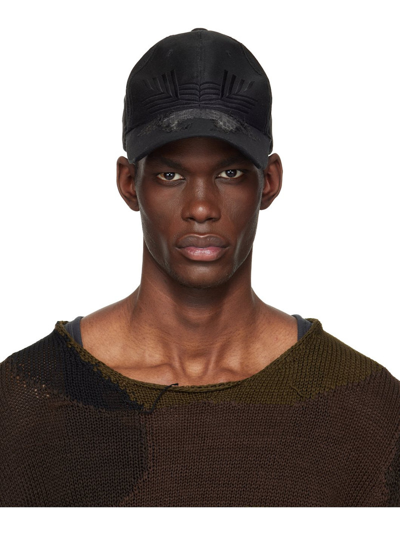 Black Laser Cut Damaged Cap 1